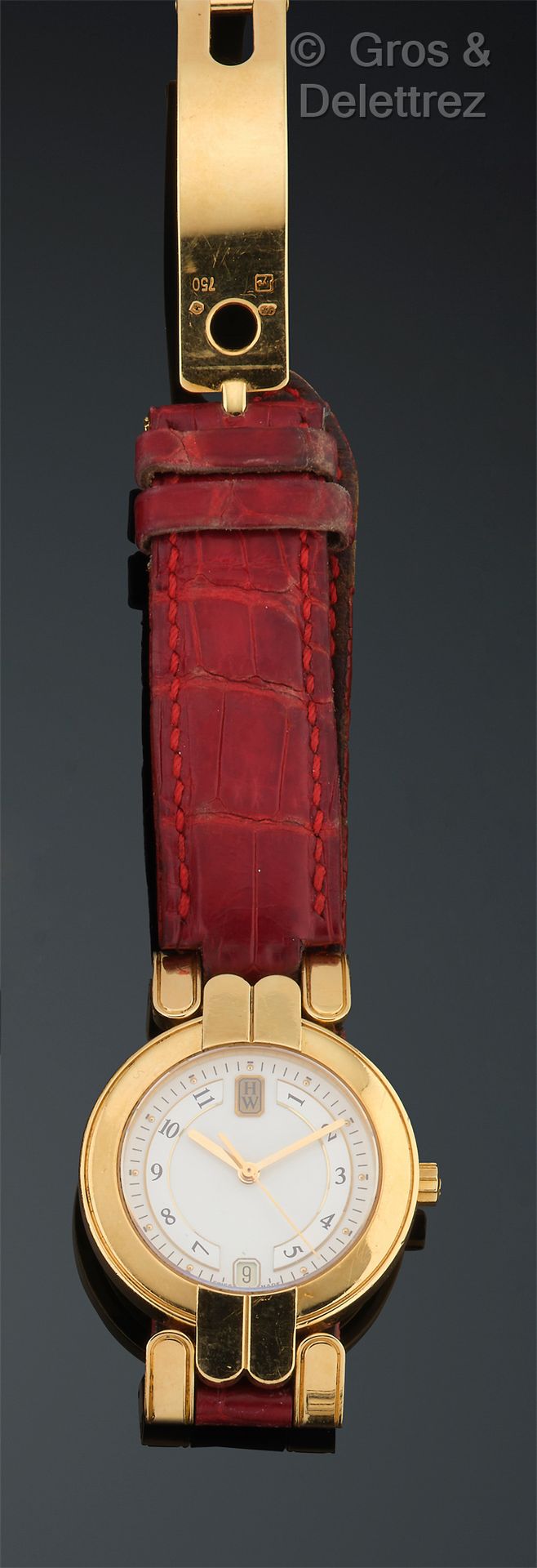 HARRY WINSTON Damen-Armbanduhr aus Gelbgold, rundes Gehäuse (31 mm), skelettiert&hellip;