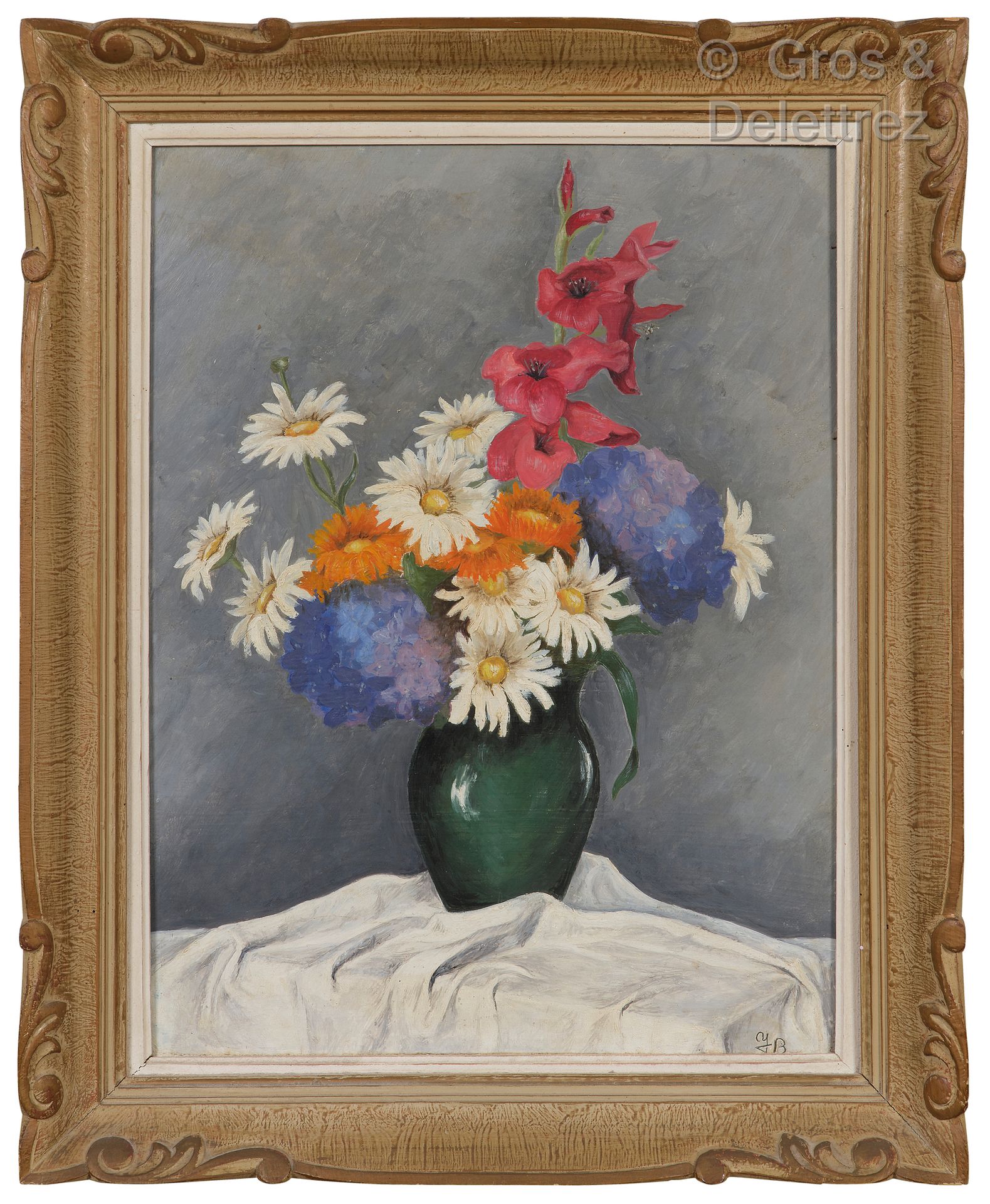 Null Modern school

Bouquet of flowers on an entablature

Oil on isorel monogram&hellip;