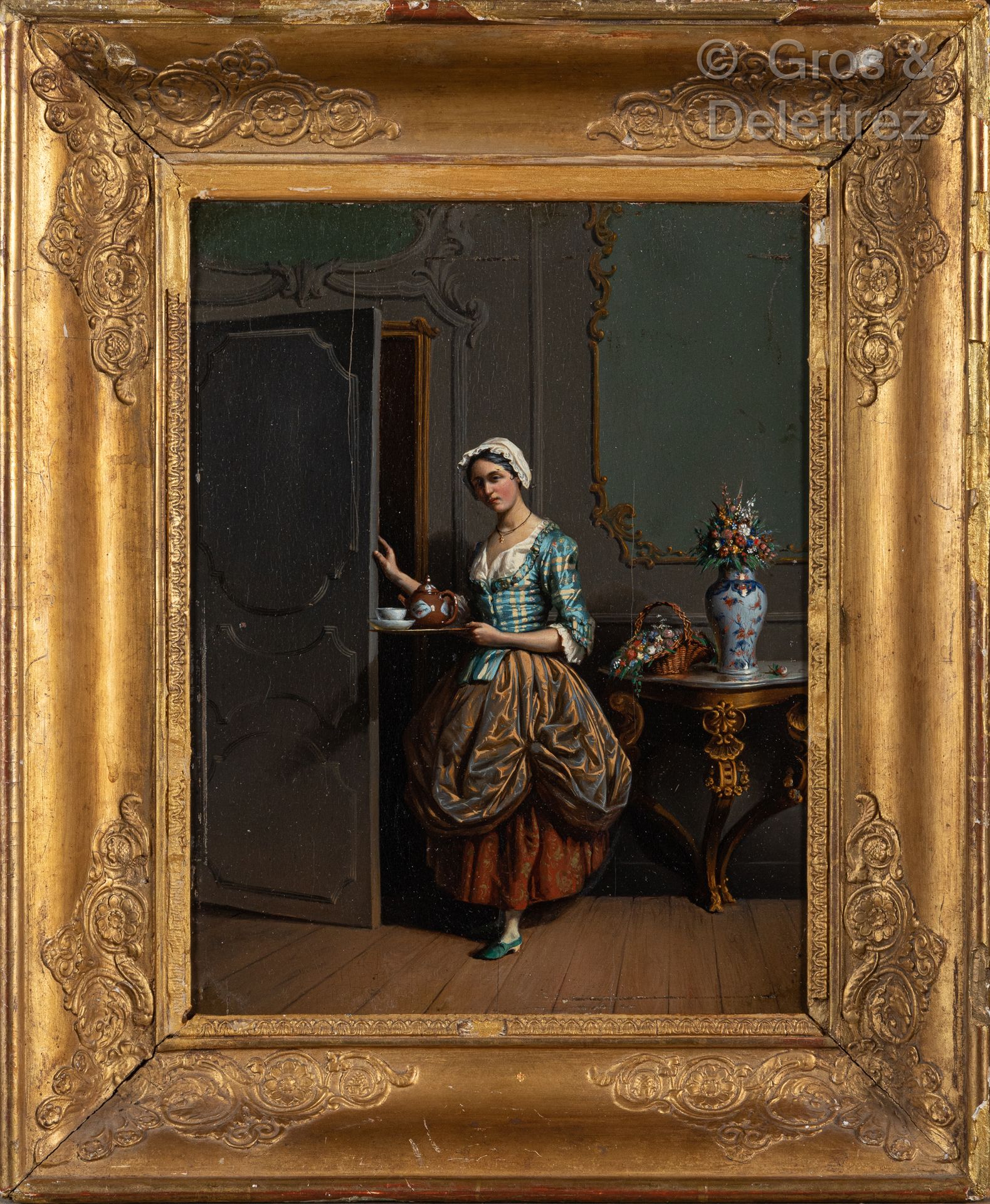 Null 约1800年的法国学校

女人在室内

橡木板上的油画。

31,5 x 24 cm

(Scratch)