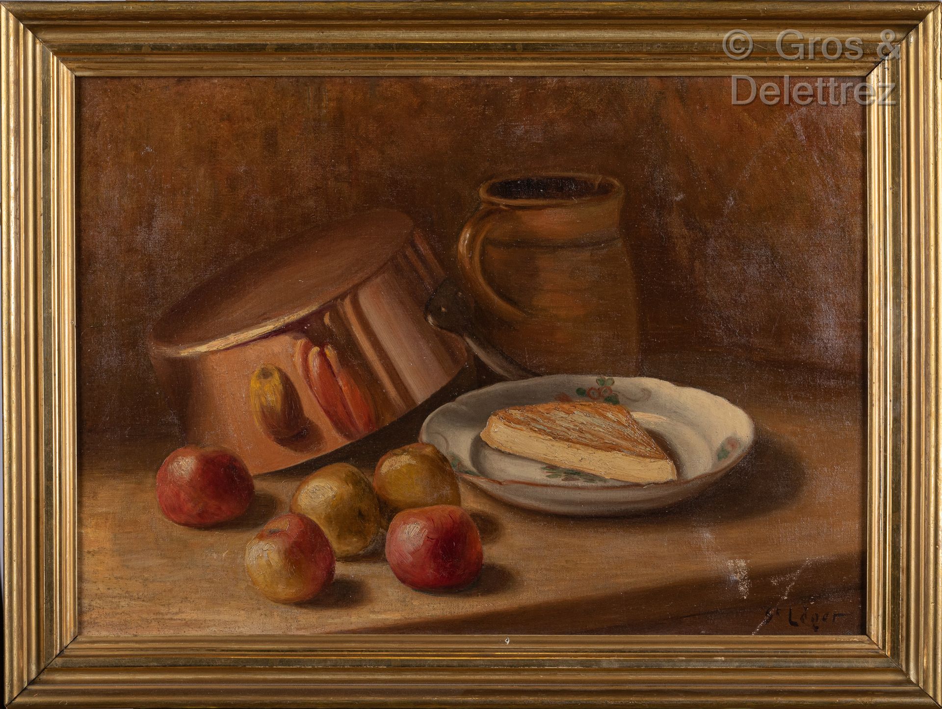 Null 
SAINT LEGER (XXth)




Still life with a slice of pie and copper




Oil o&hellip;