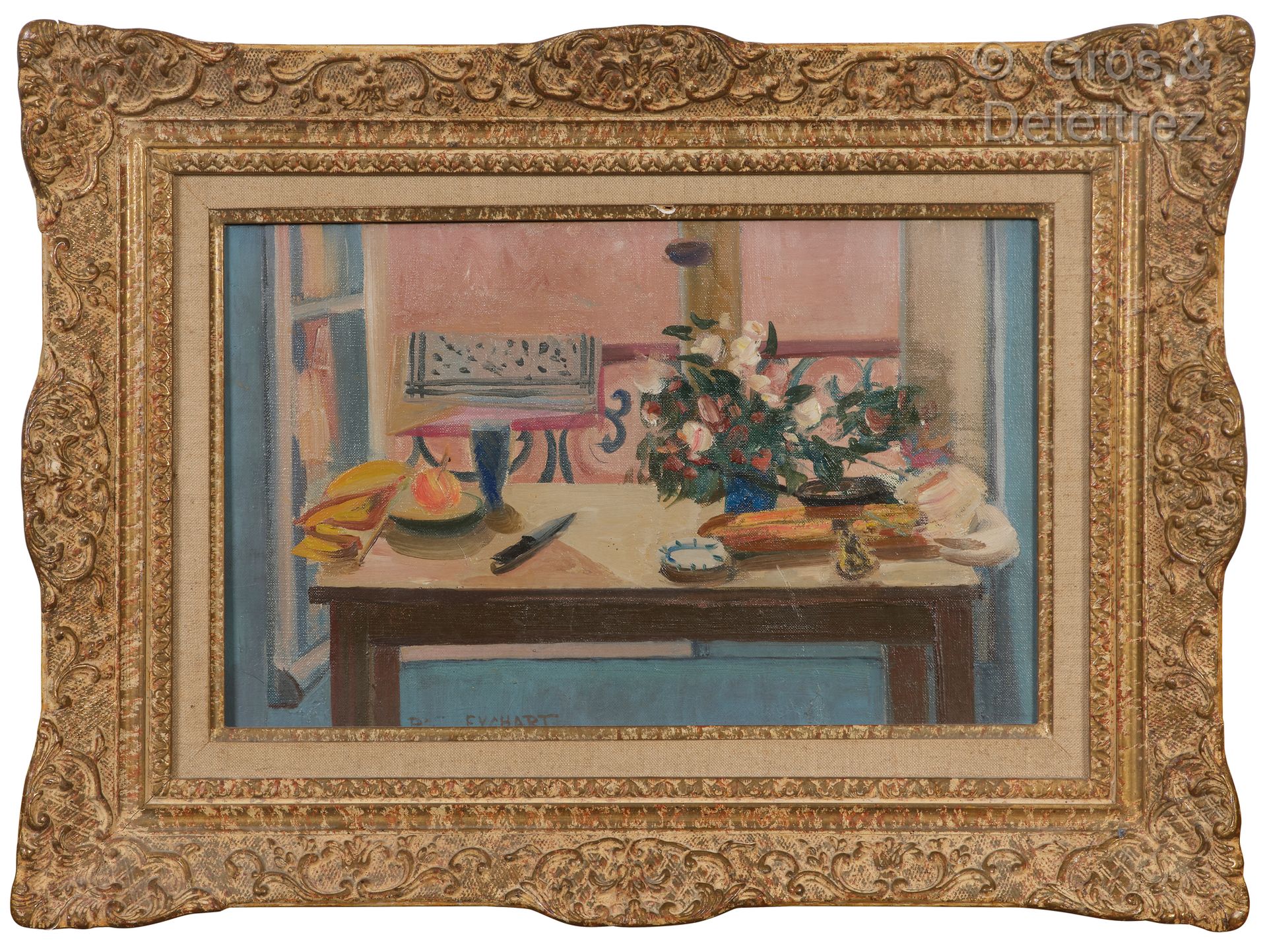 Null 皮埃尔-艾沙特(1943-2013)

早餐桌

画布上的油画，中下部有签名

22 x 34 cm