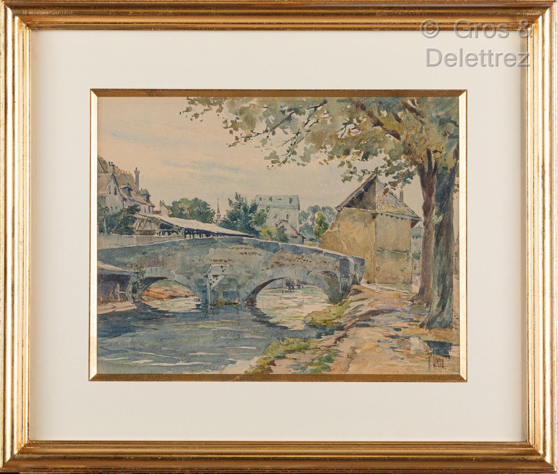 Null René LEVERD (1872-1938)

Die Brücke vor dem Dorf

Aquarell auf Papier, unte&hellip;