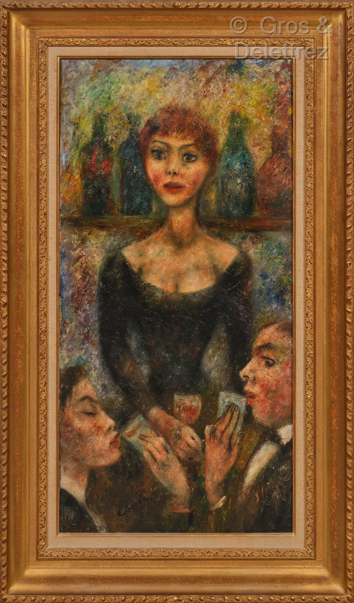 Null 爱德华-约瑟夫-古尔格(1893-1969)

葡萄酒的灵魂

布面油画，左下方有签名，背面有标题和日期，1958年11月。

100 x 50厘米