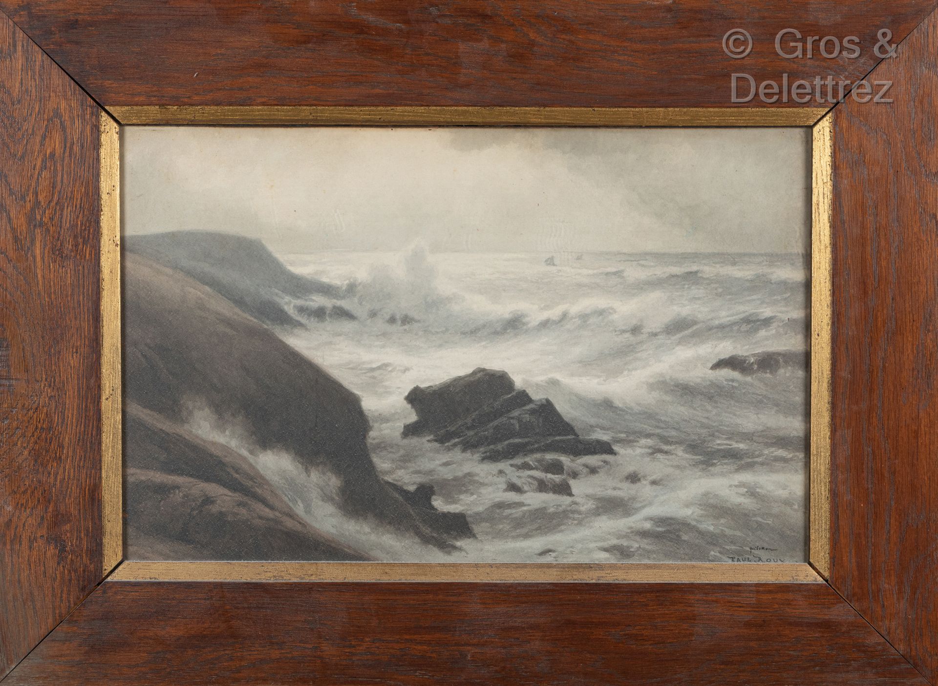 Null 
保罗-鲁瓦 (c.1845-1918)




基伯龙的岩石海岸




纸上水彩画，已签名并位于右下方




35 x 54 厘米