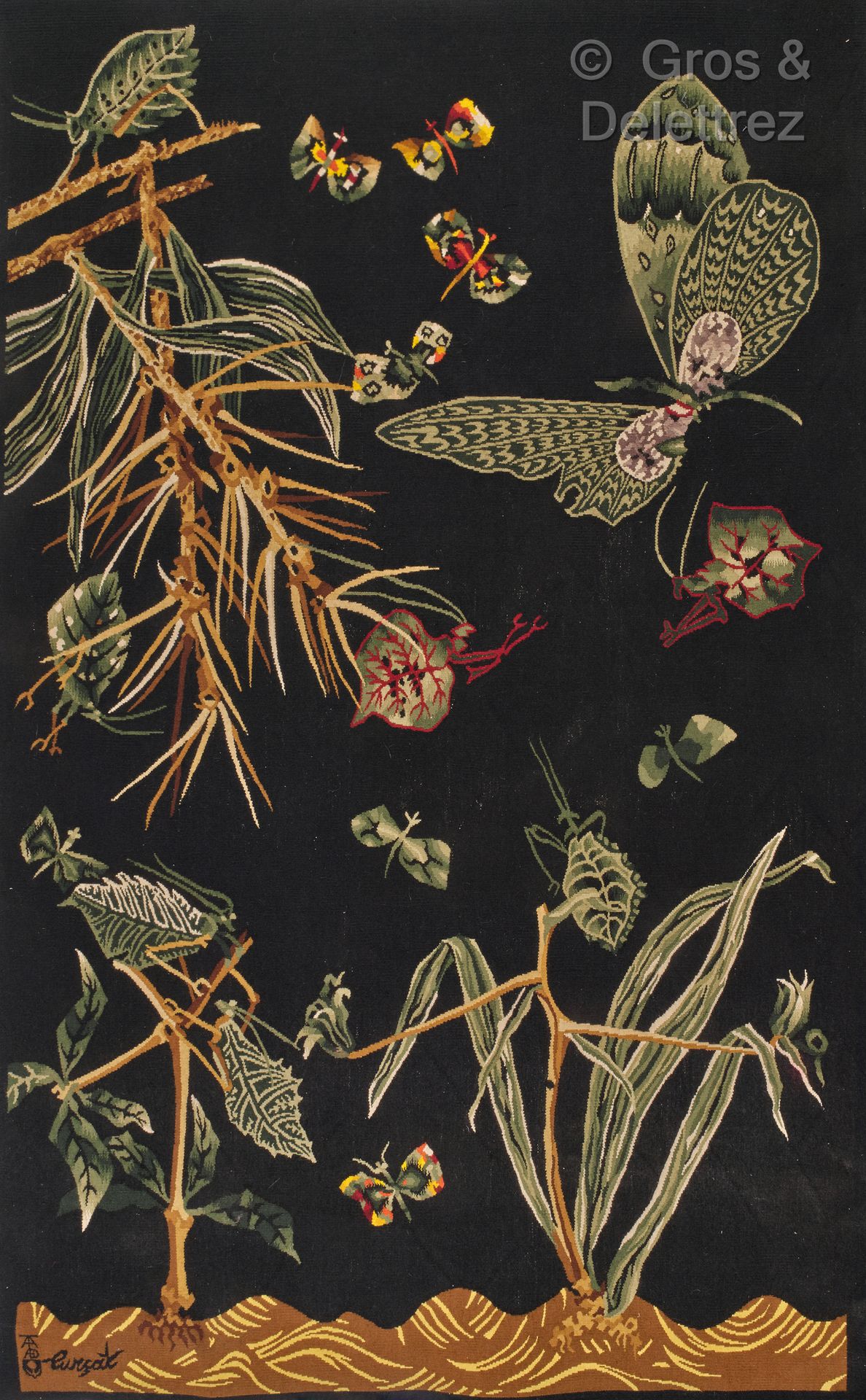 Jean LURÇAT (1892-1966) "绿色的翅膀

羊毛挂毯。

签名。

由位于奥布松的Tabard Frères公司出版。

193 x 120&hellip;