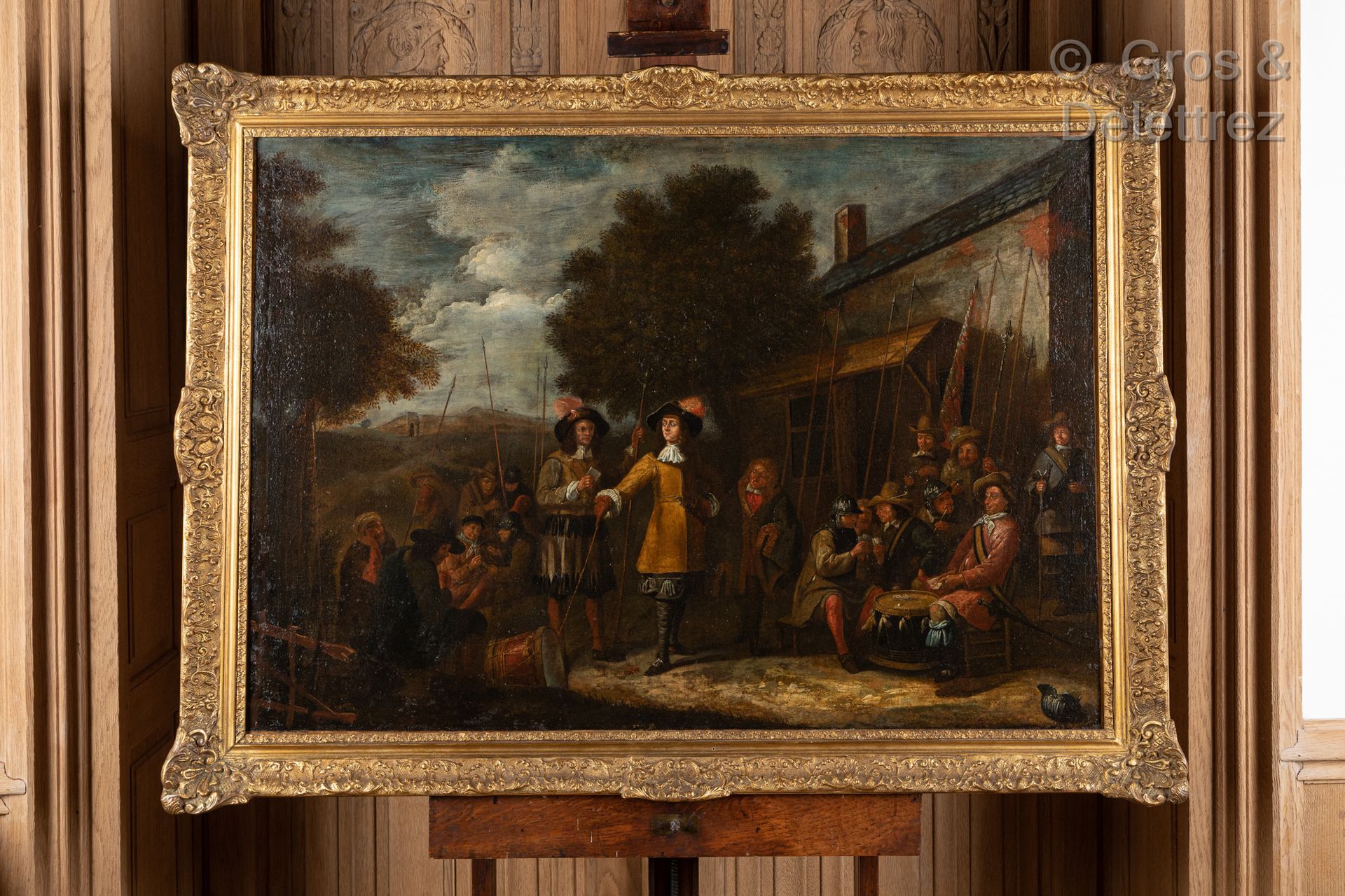 Atelier Gillis van TILBORGH, École Flamande du XVIIIe siècle. Camp de soldats de&hellip;
