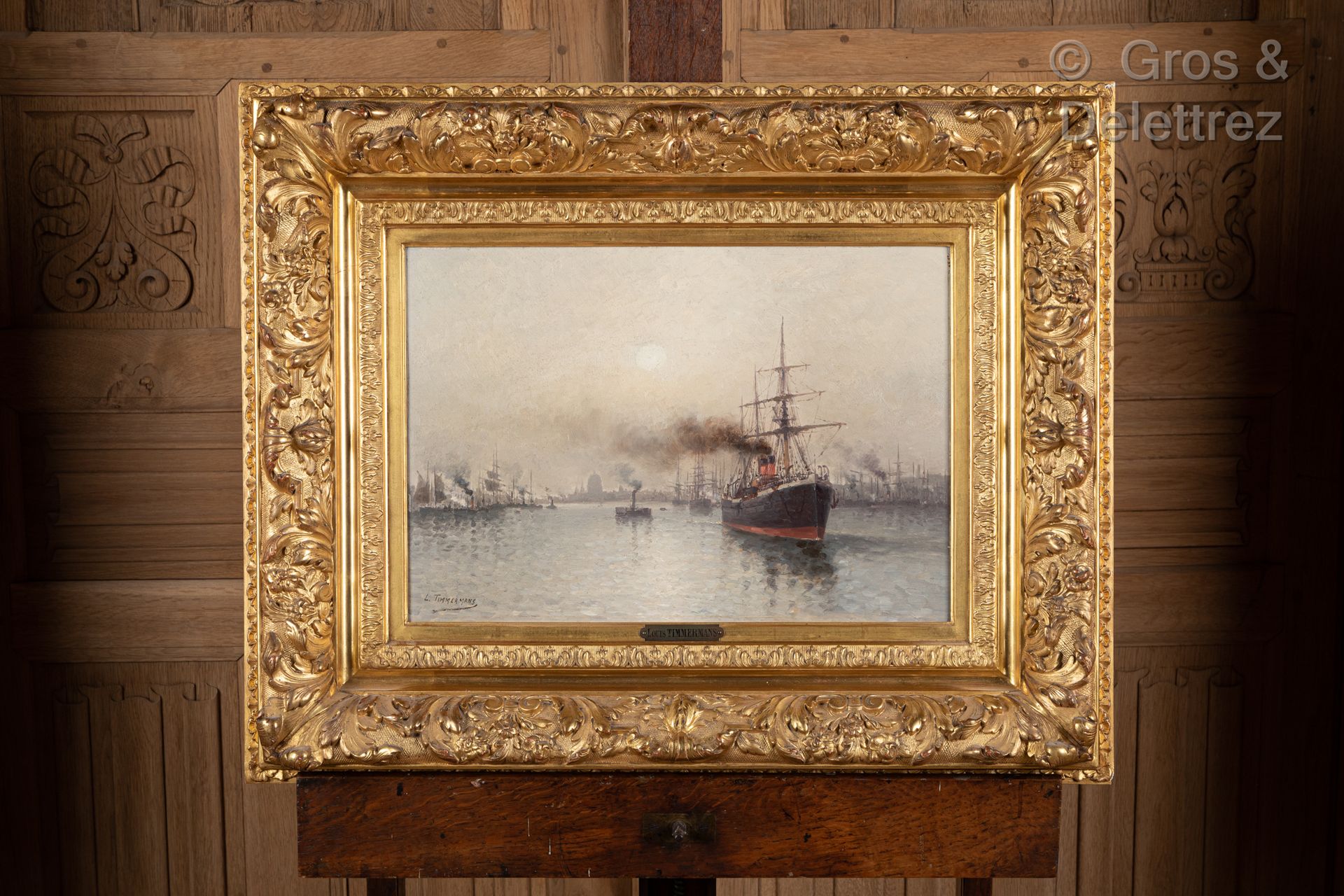 Louis TIMMERMANS (1846-1910) 泰晤士河上的船只

板面油画，左下角有签名

32 x 46 厘米