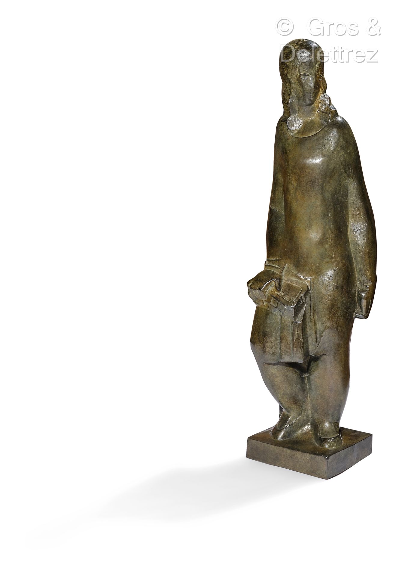 Joseph CSAKY (1888-1971) 拿着篮子的女人，1928年的模型

原先的遗体印刷品。

青铜证明，有阴影的绿色铜锈。

有签名和编号的1/8&hellip;