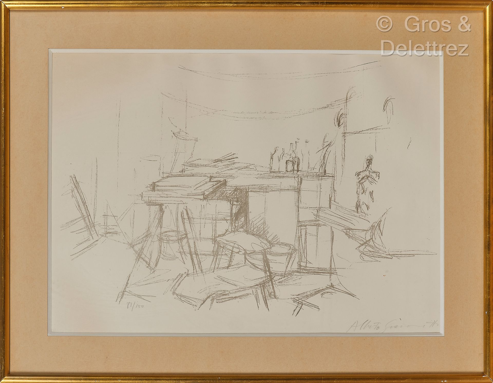 Alberto GIACOMETTI (1901-1966) Das Atelier mit den Flaschen. 1957

Lithografie.
&hellip;