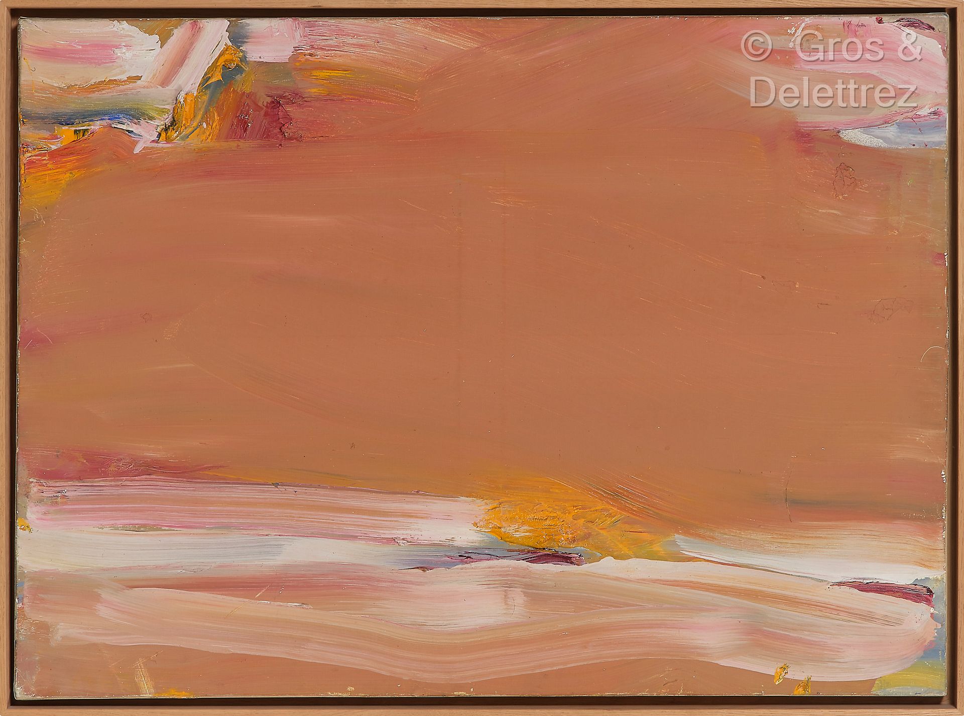 Olivier DEBRÉ (1920-1999) 卢瓦尔河，赭石粉色，黄色斑点，1972年

布面油画。

背面有签名、日期和标题。

框架背面有巴黎8区Ar&hellip;