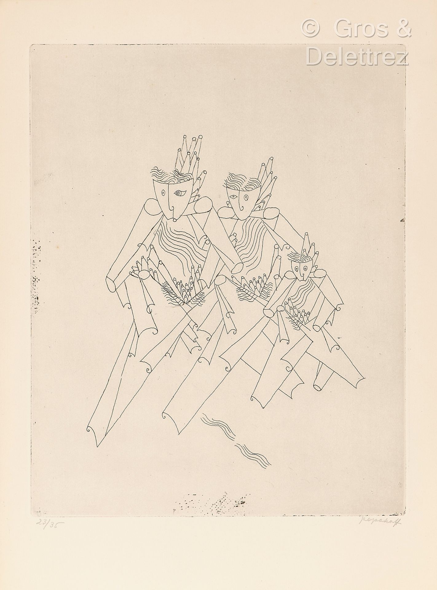 Georges PAPAZOFF (1894 – 1972) Trois Figures. C.1925

Eau-forte sur vélin crème &hellip;