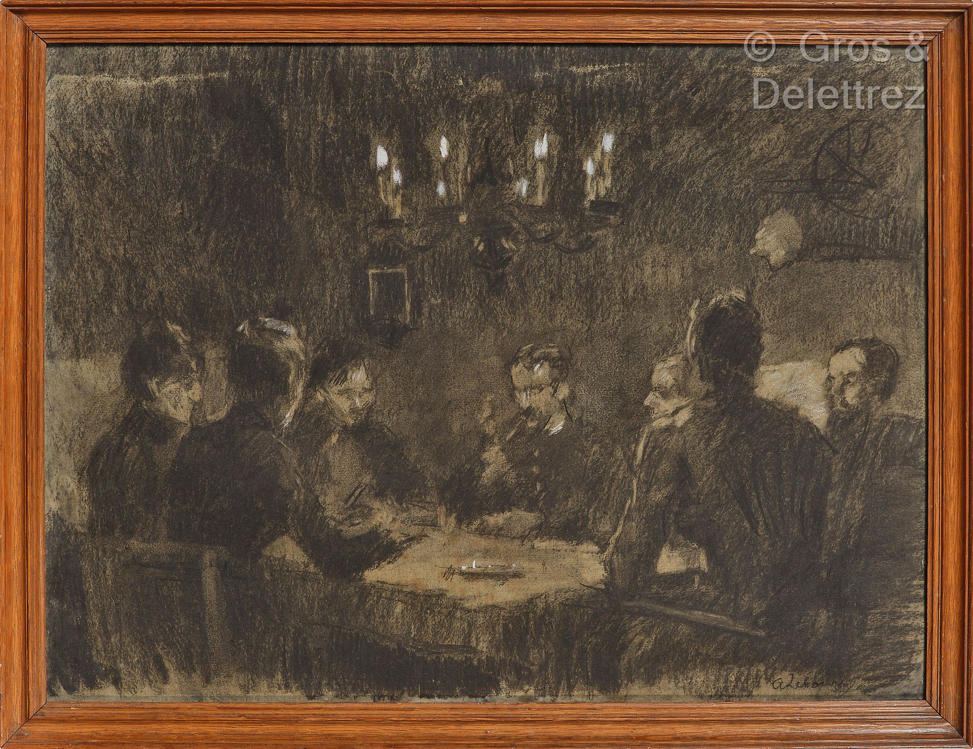 Albert Marie LEBOURG (1849-1928) 家庭团聚

纸上炭笔和蚀刻画。

右下方有签名。

46 x 59 厘米