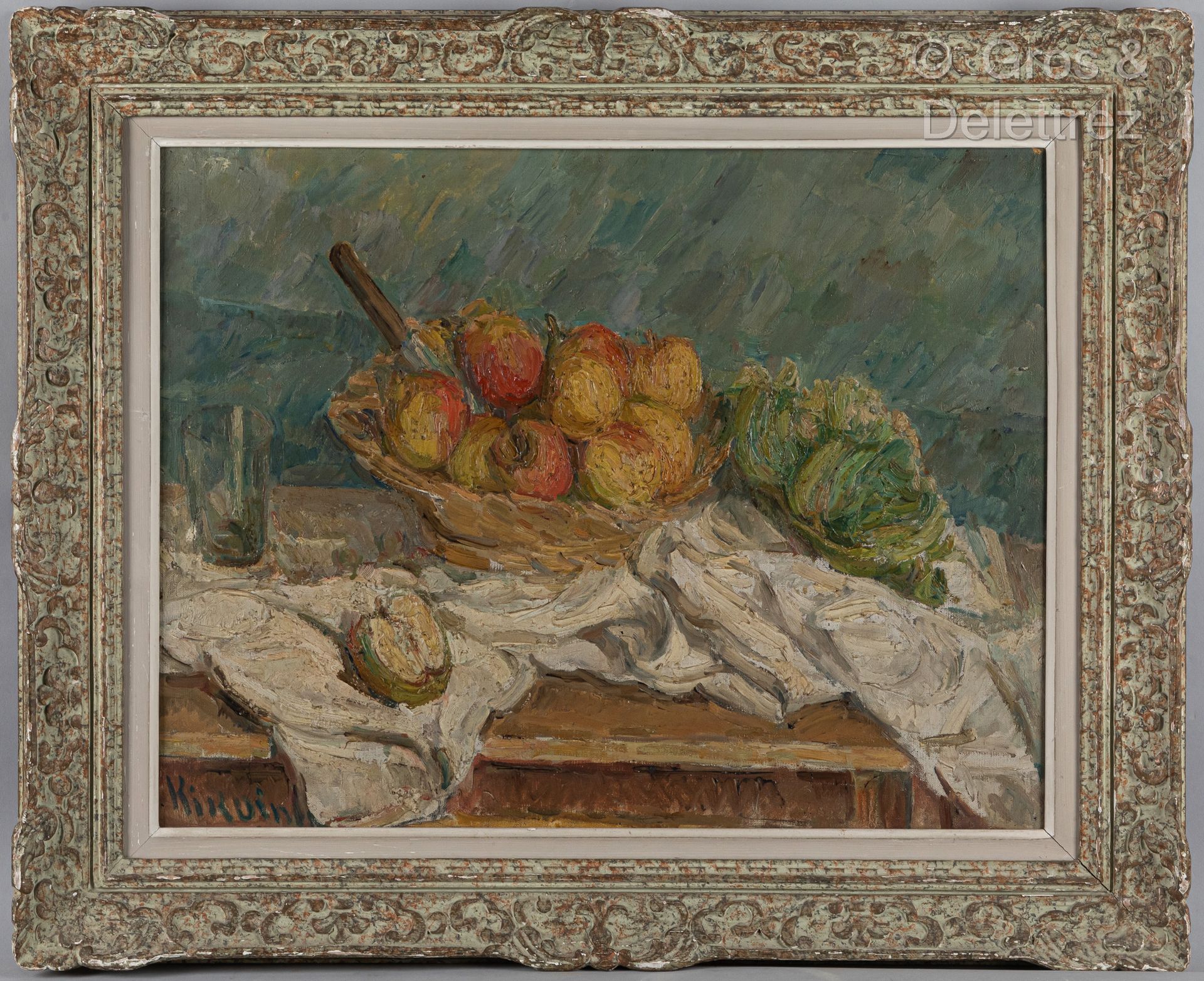 Michel KIKOINE (1892-1968) 苹果静物画，约1930-1935年

布面油画。

左下方有签名。

50 x 65厘米