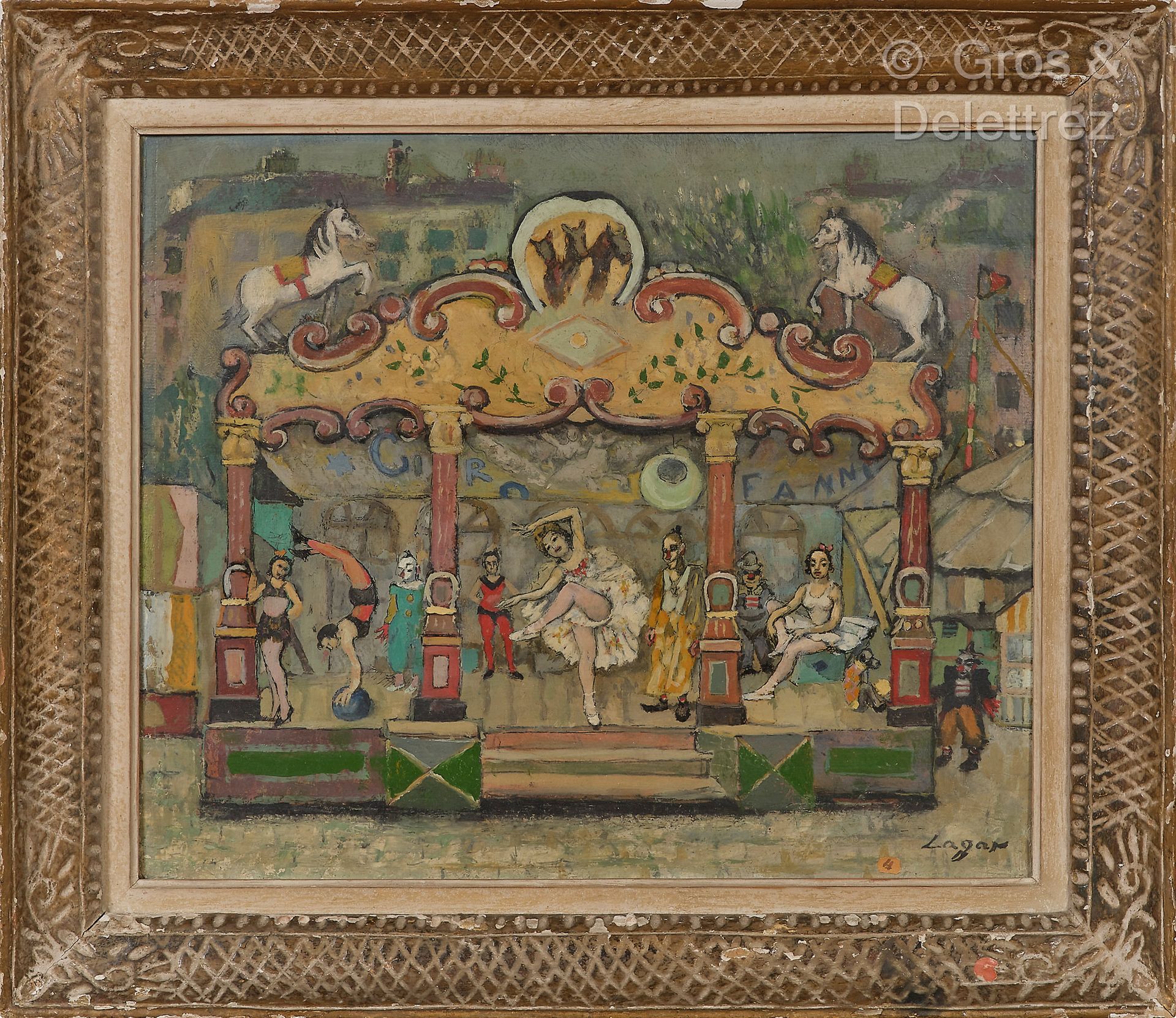 Celso LAGAR (1891-1966) Der Zirkus Fanni auf der Foire du Trône, 1948.

Öl auf L&hellip;