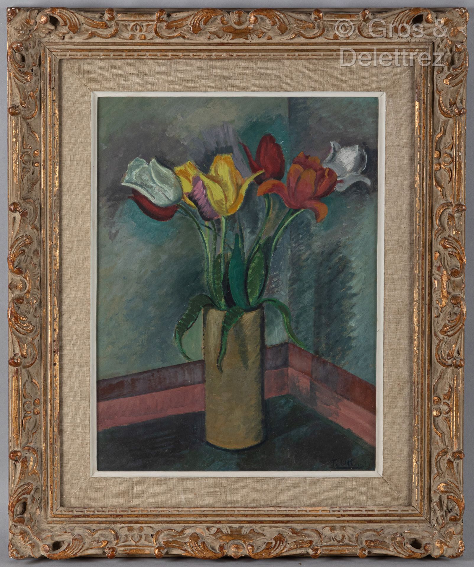 André UTTER (1886-1948) Vase mit Tulpen

Öl auf Karton.

Signiert und datiert un&hellip;