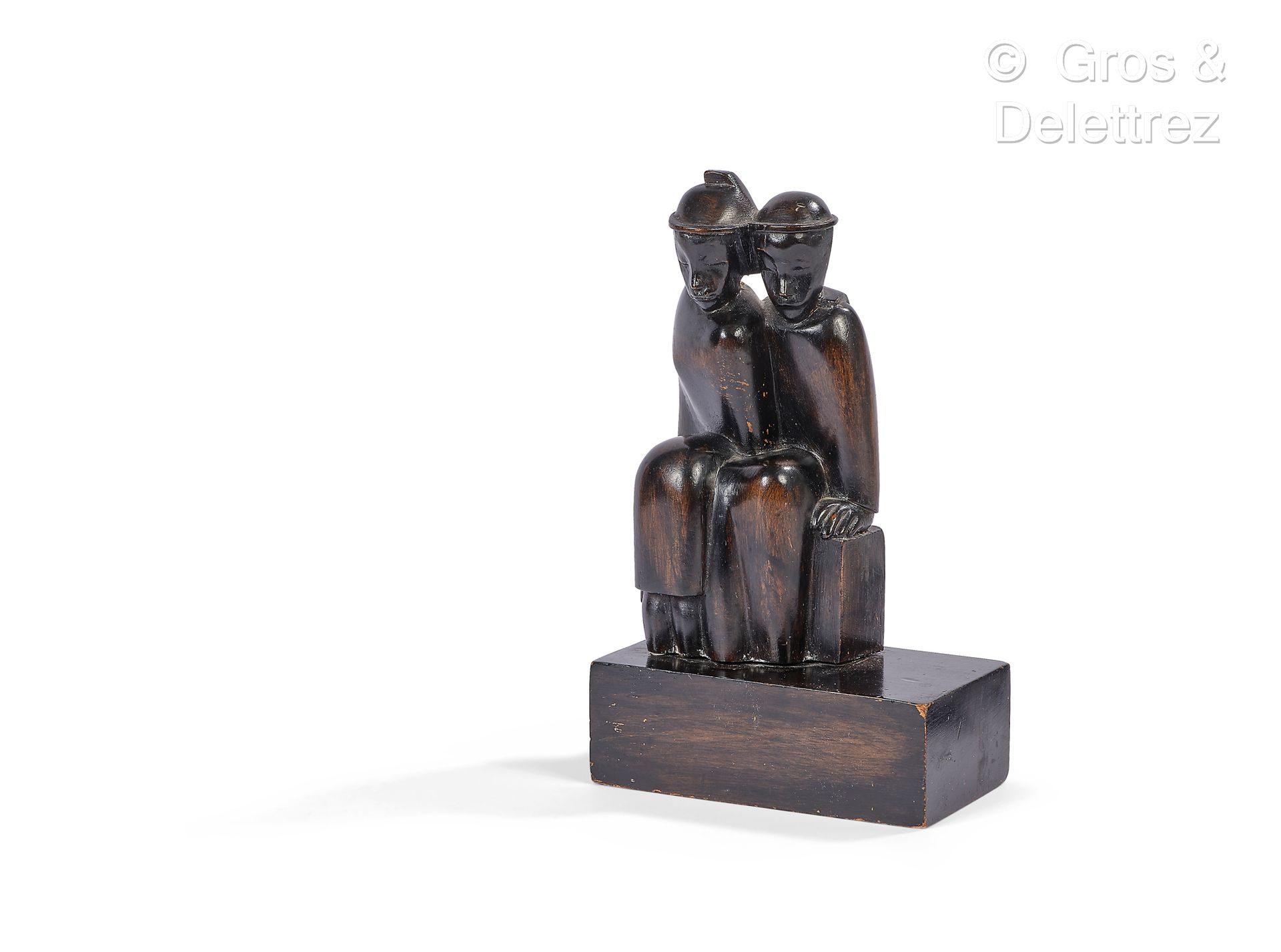 Jean LAMBERT-RUCKI (1888–1967) Le couple assis

Bois sculpté et patiné

Cachets &hellip;