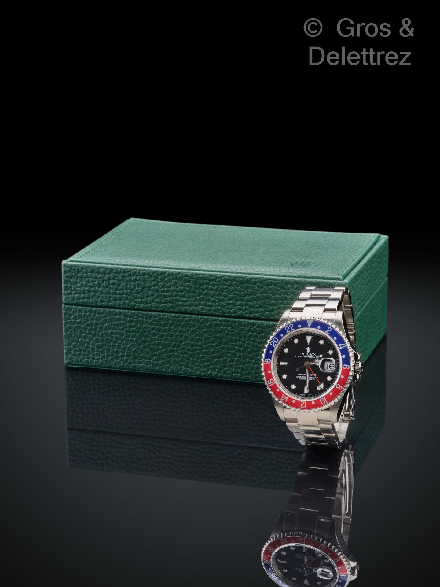 Null 
ROLEX

GMT MASTER II ref. 16710 n°F421101 Steel watchband. Round case. Scr&hellip;