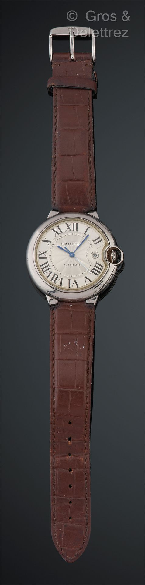 CARTIER « Ballon Bleu » – Bracelet montre en acier. Boîtier rond. Fond vissé et &hellip;