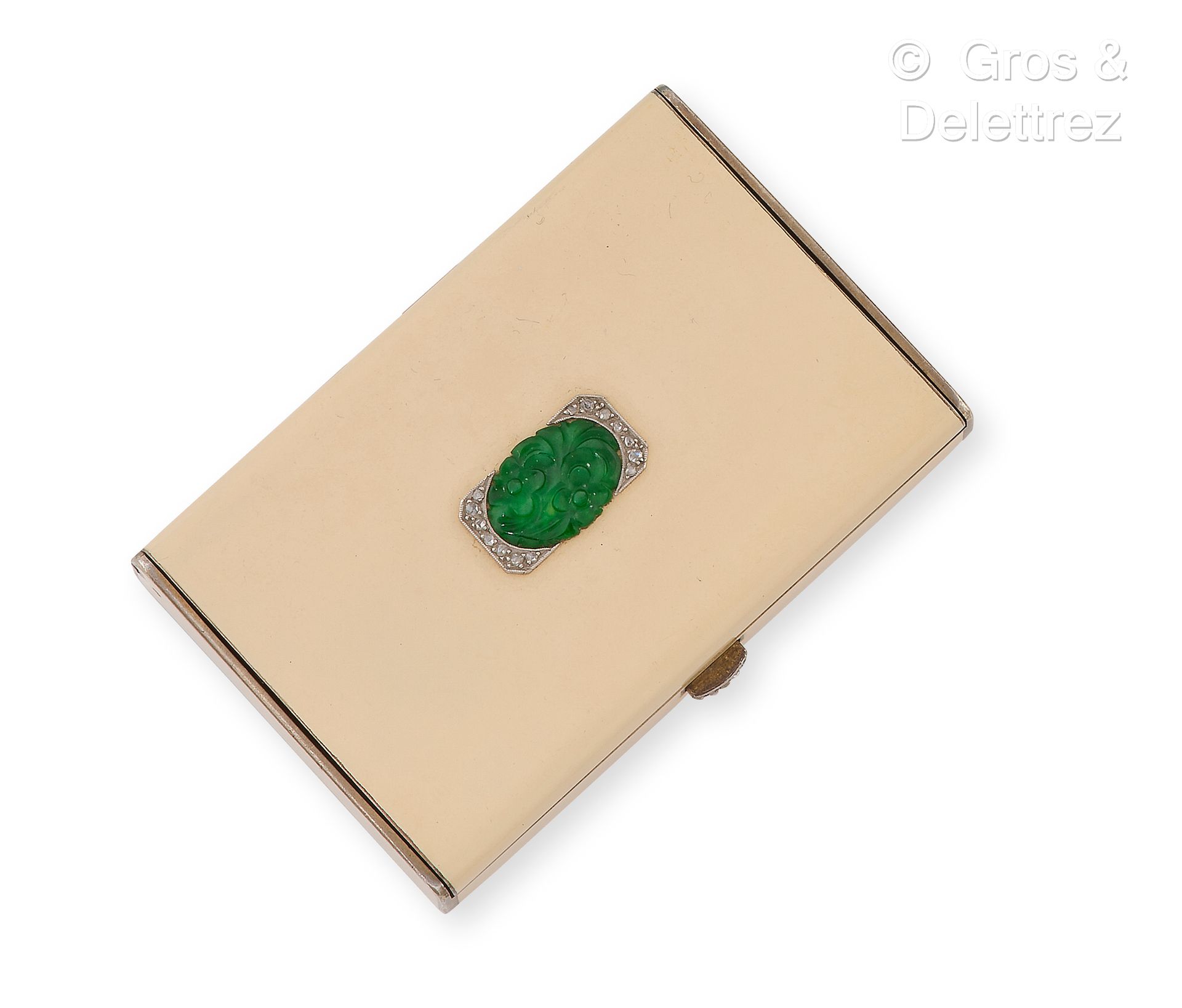 AUGUSTE PEYROULA Caja de vermeil lacada en color crema, que se abre para revelar&hellip;
