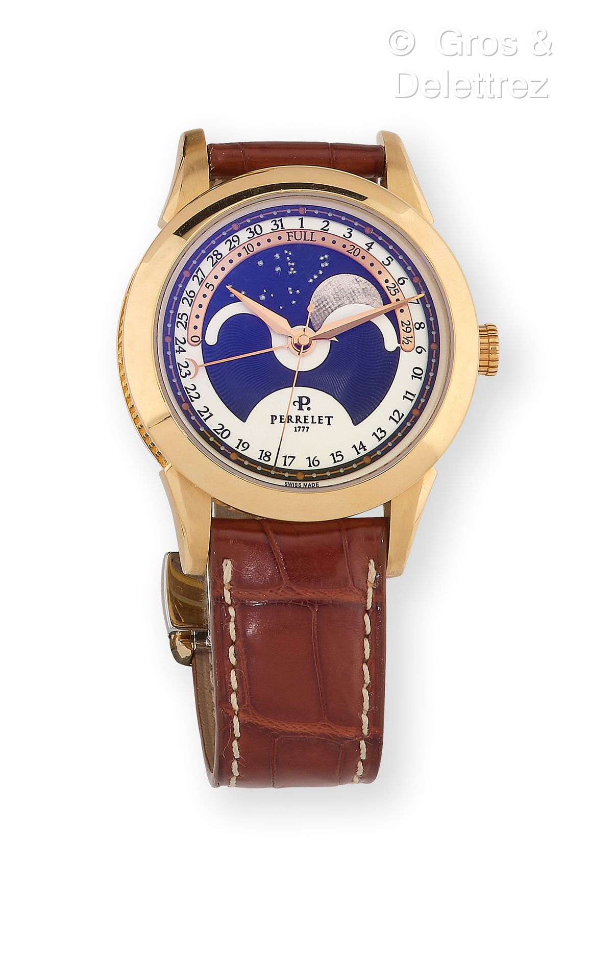 PERRELET Ref A3013 - Reloj de pulsera grande en oro rosa. Caja redonda, correa a&hellip;