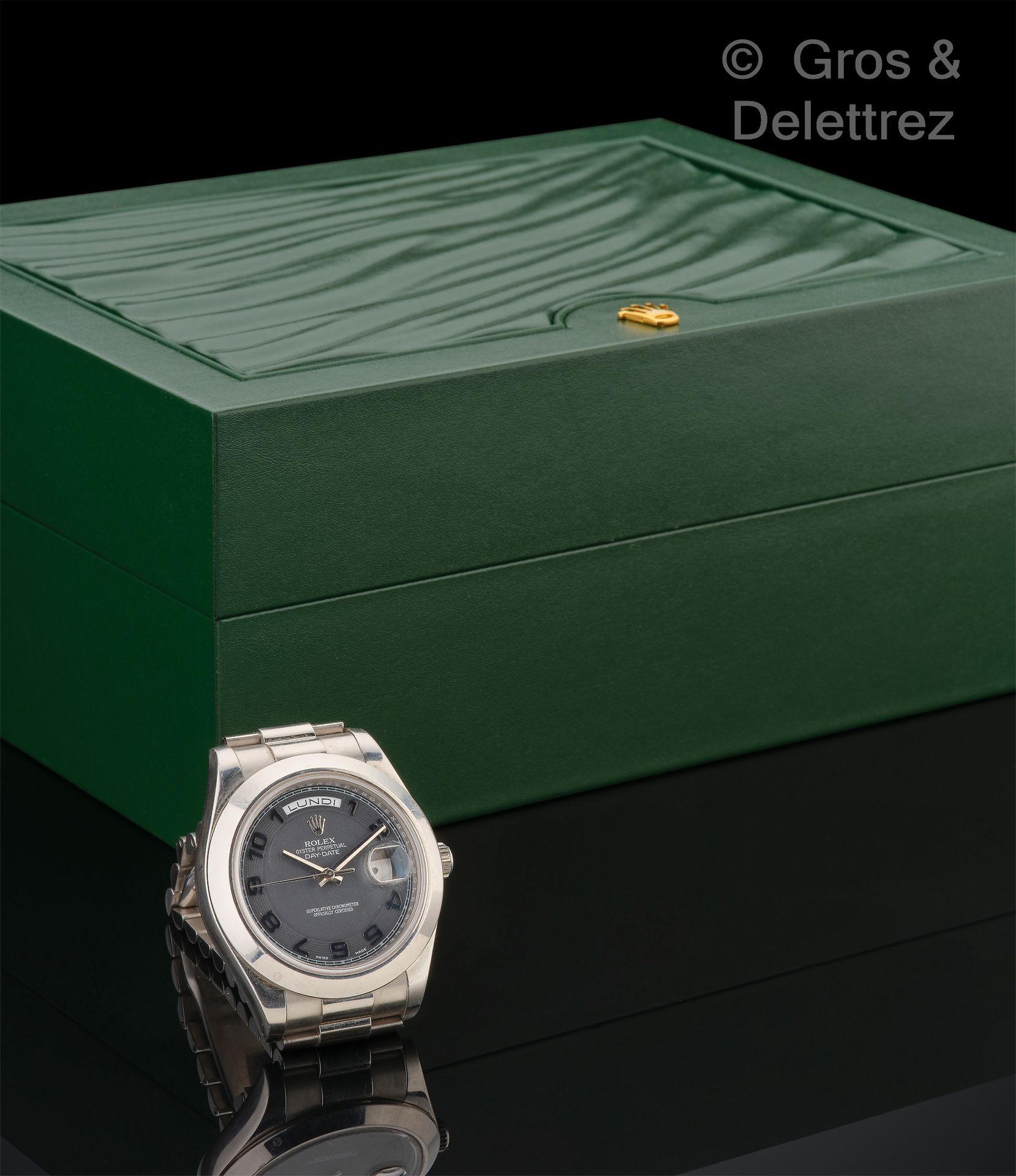 ROLEX Oystrer Perpetual Day-Date Platine Ref 218206 vers 2010 – Rare montre brac&hellip;