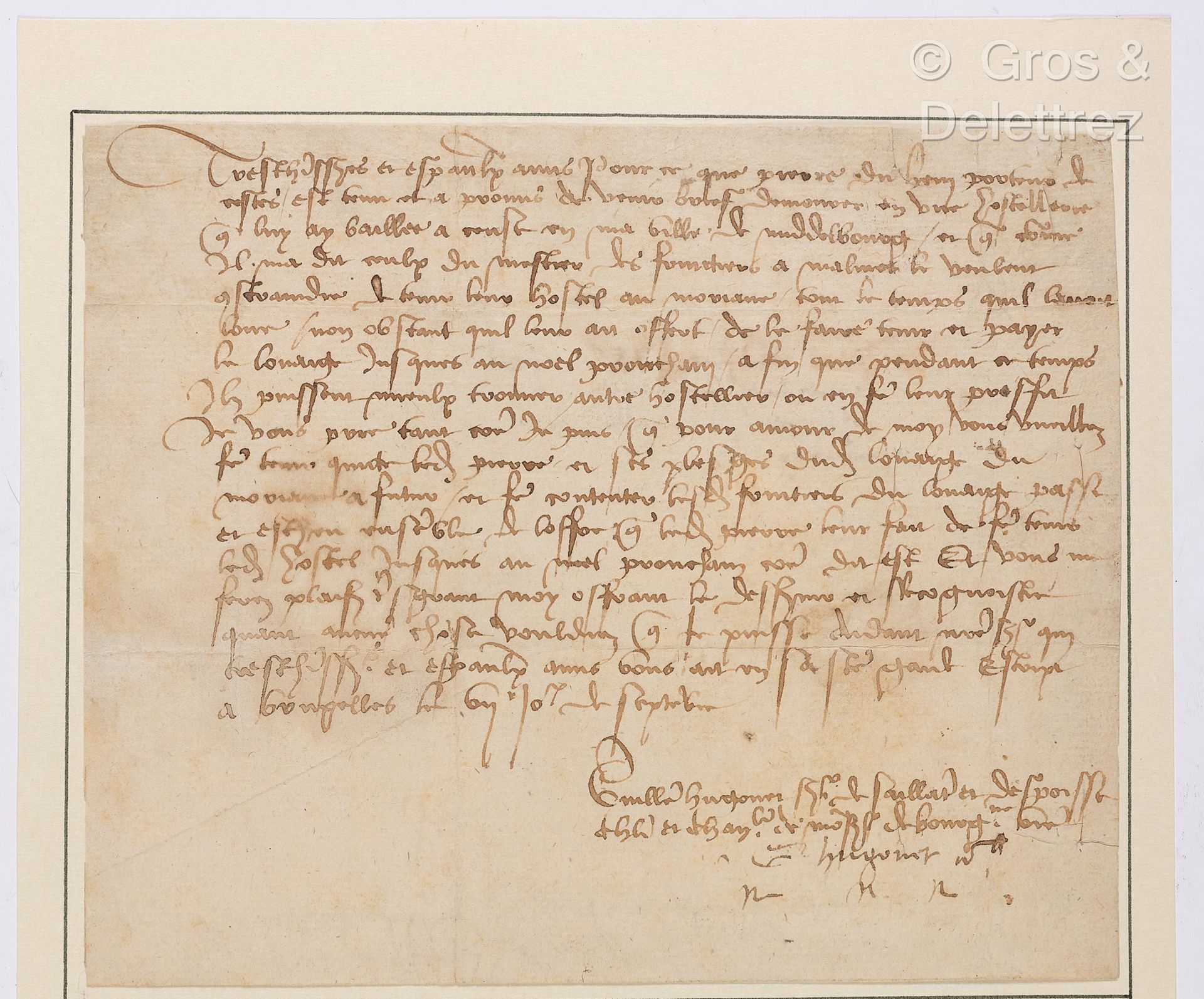 Null HUGONET, Guillaume (?-1477), 大胆的查尔斯统治下的勃艮第大法官。附：致马林斯市镇长的信。布鲁塞尔，"9月7日"，未注明。1&hellip;