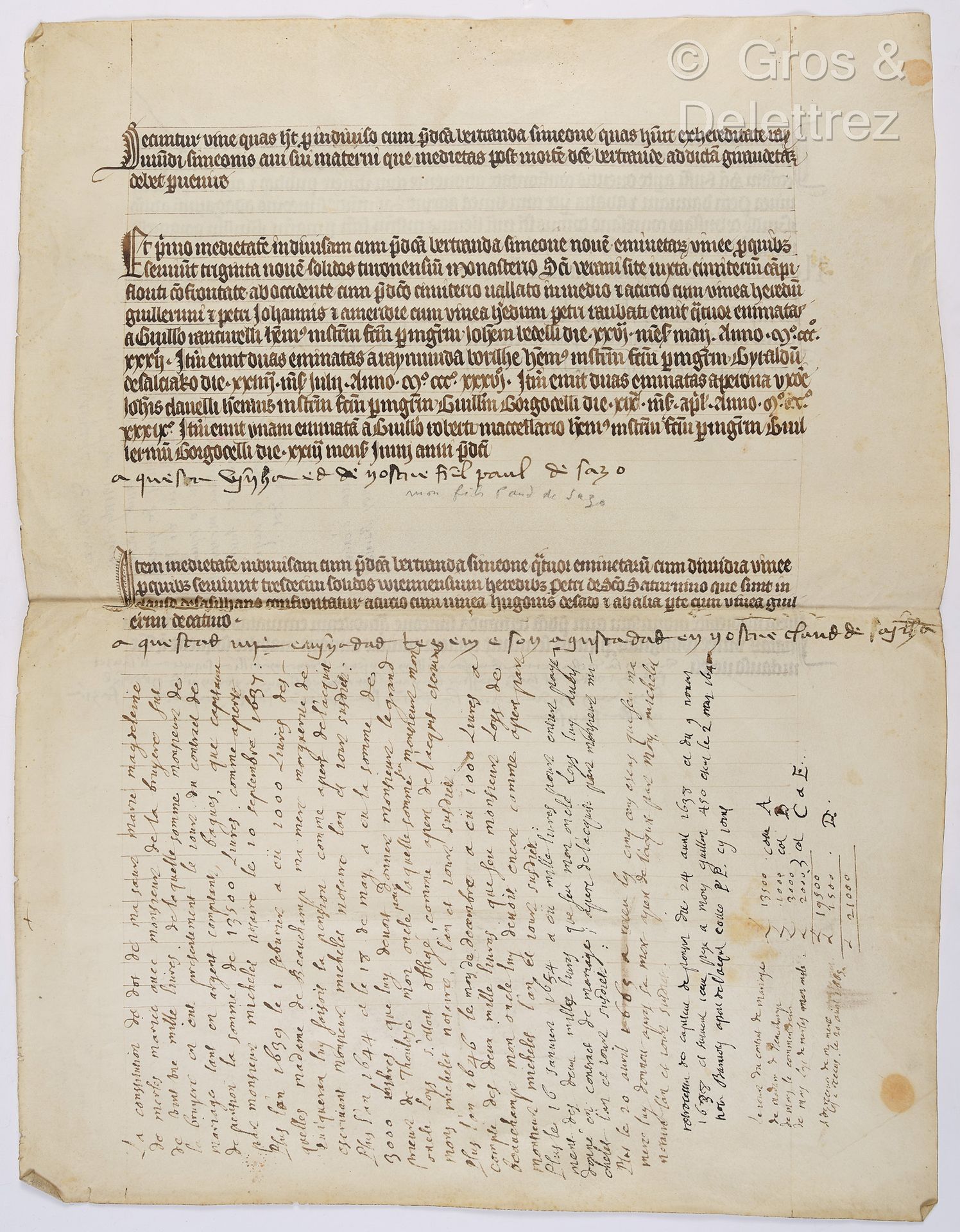 Null [CHARTER - HUGUES II DE SADE, known as the Old]. Fragment of the terrier of&hellip;