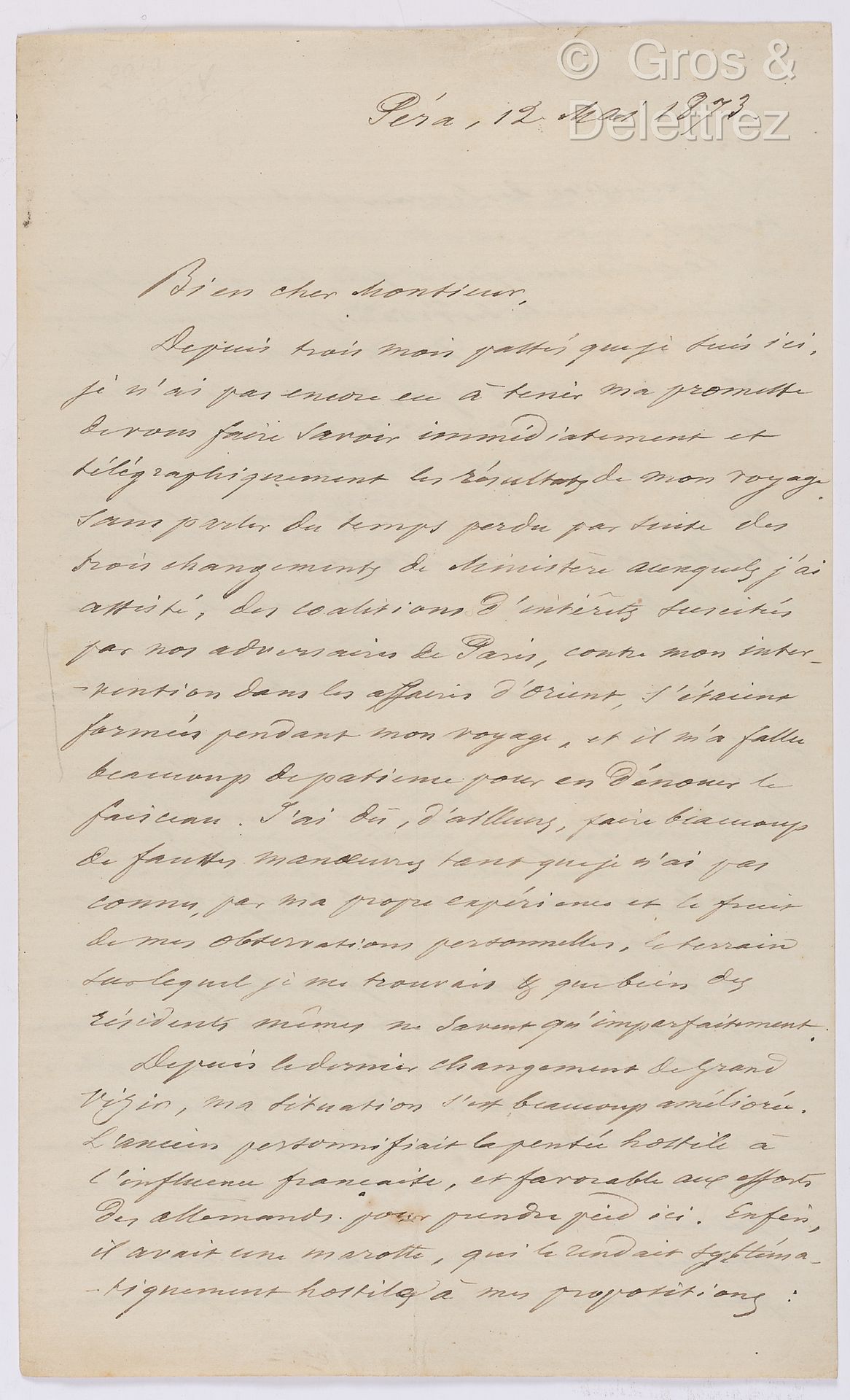 Null HAUSSMANN, Georges Eugène, baron (1809-1891). L.A.S. Addressed to Mr. Garfo&hellip;