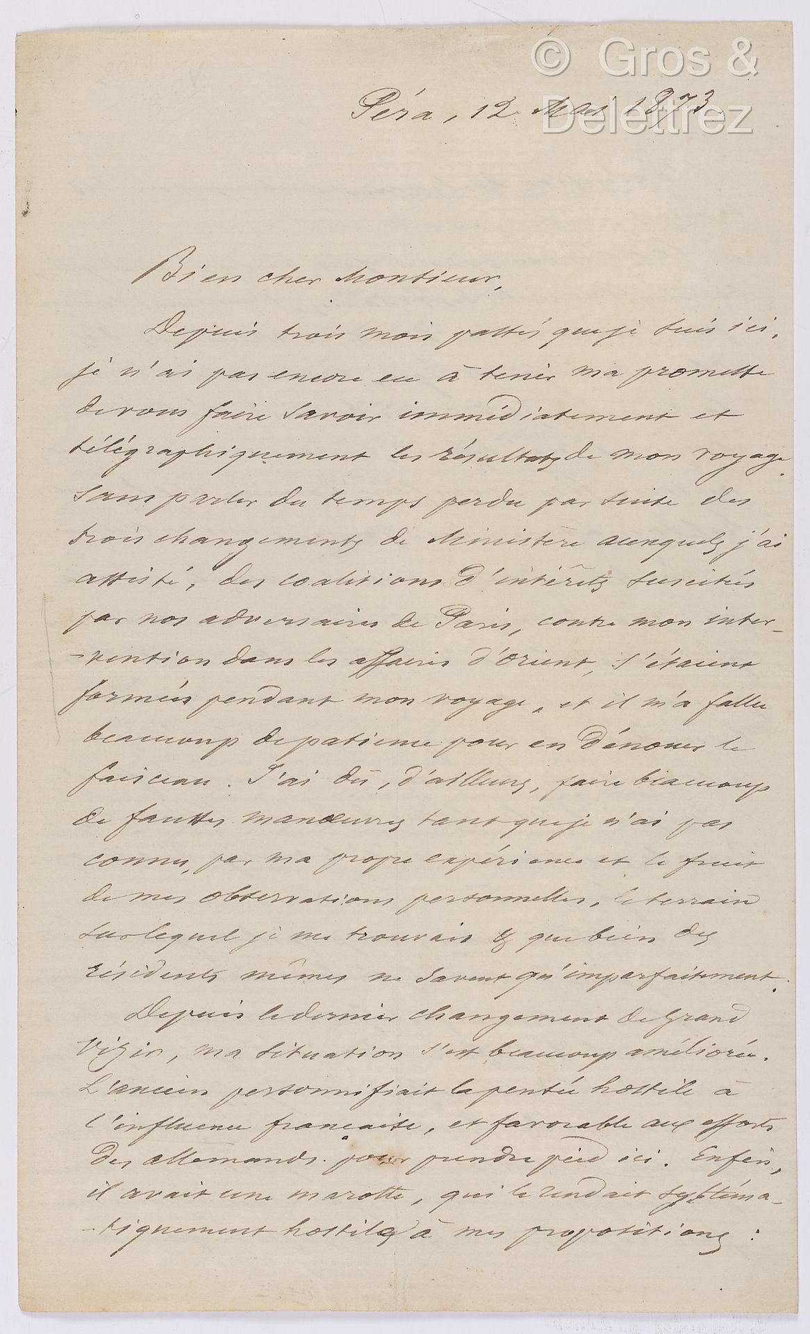 Null HAUSSMANN, Georges Eugène, baron (1809-1891). L.A.S. Adressée à M. Garfounk&hellip;