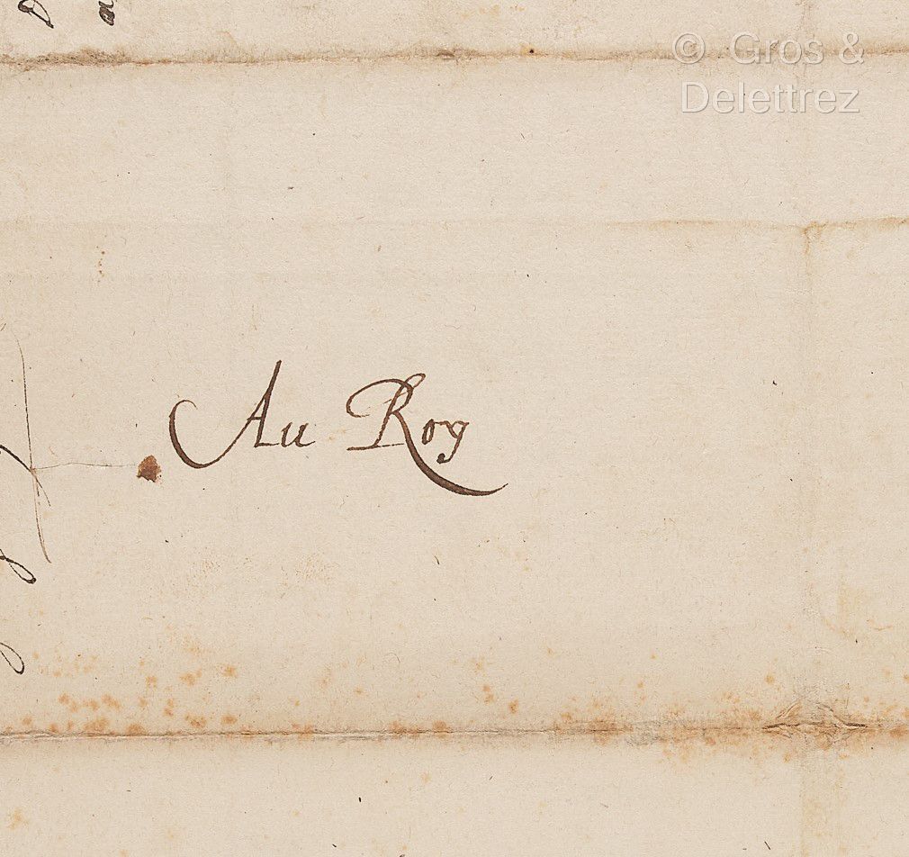 Null 迪西米厄，热罗姆-德。维埃诺瓦的执法官。大L.S.写给路易十三。佩泽纳斯，1619年6月8日。2页，大型折叠式。水印的一串葡萄。剥落，文字有小的损坏，&hellip;