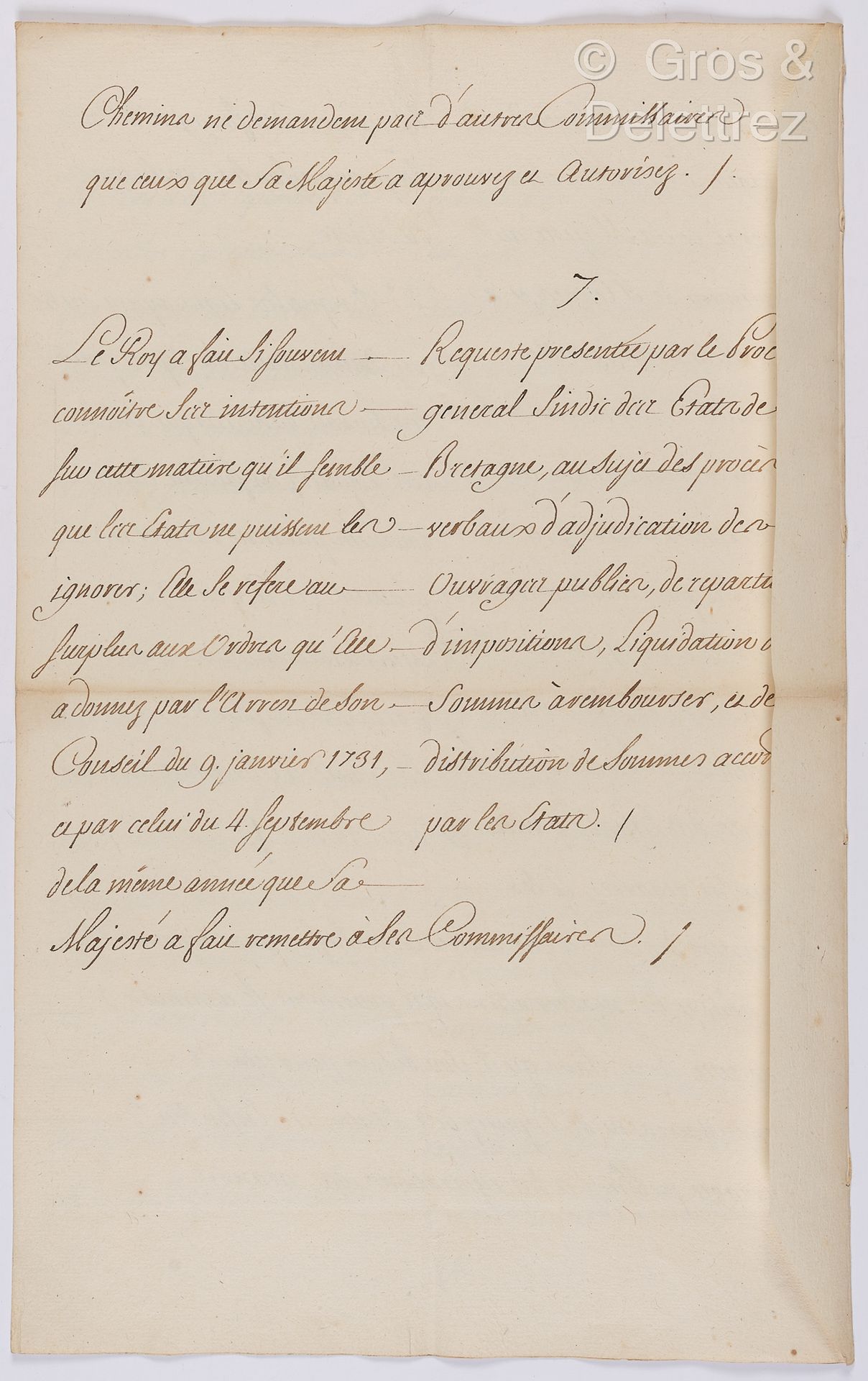 Null [STATES OF BRITTANY]. LA CHALOTAIS, René Caradeuc de (1701-1785) & D'ÉSTRÉE&hellip;