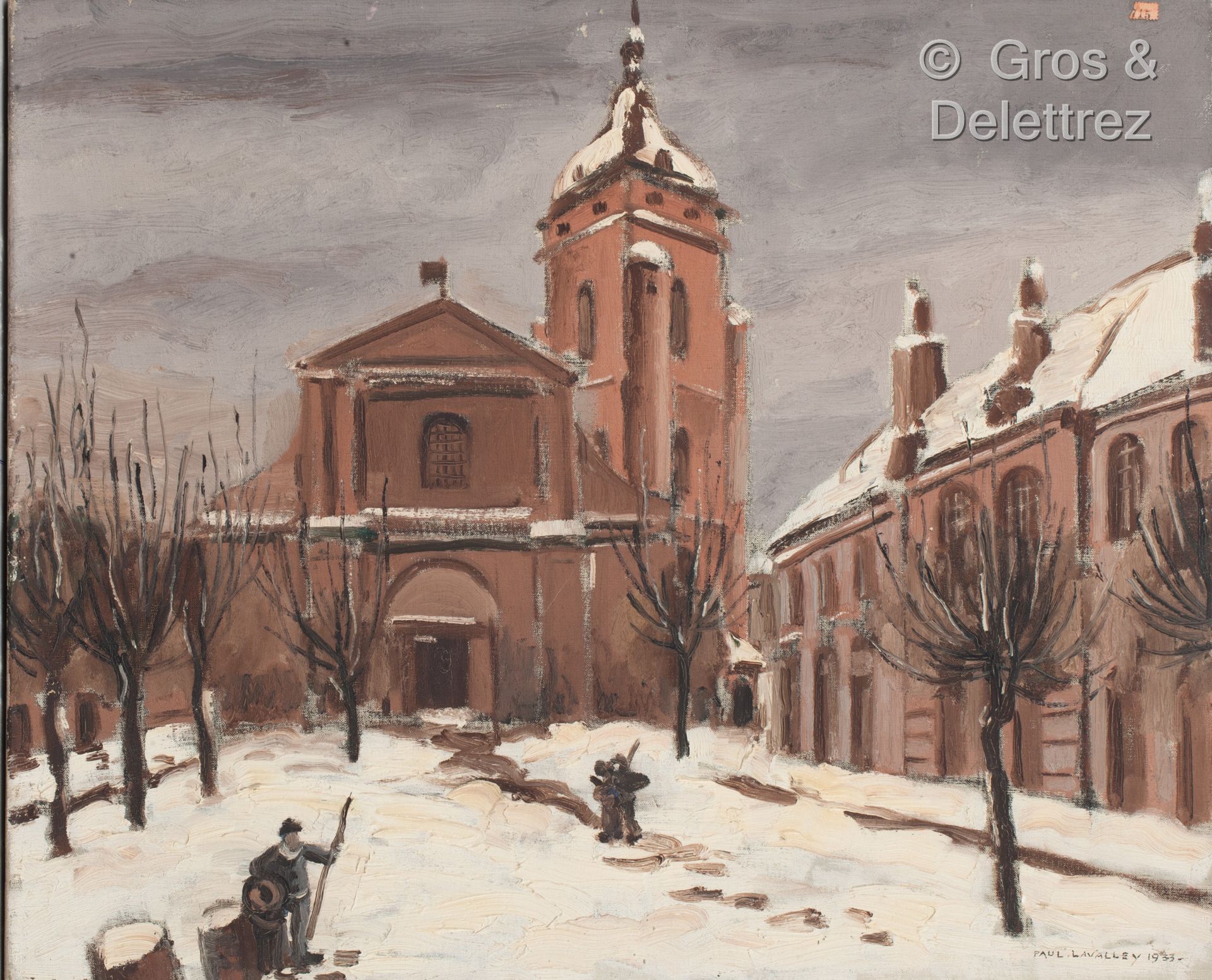 Null (E) 保罗-拉瓦利(1896 - 1956)

城市的雪

布面油画，左下方有签名。

46 x 54 厘米