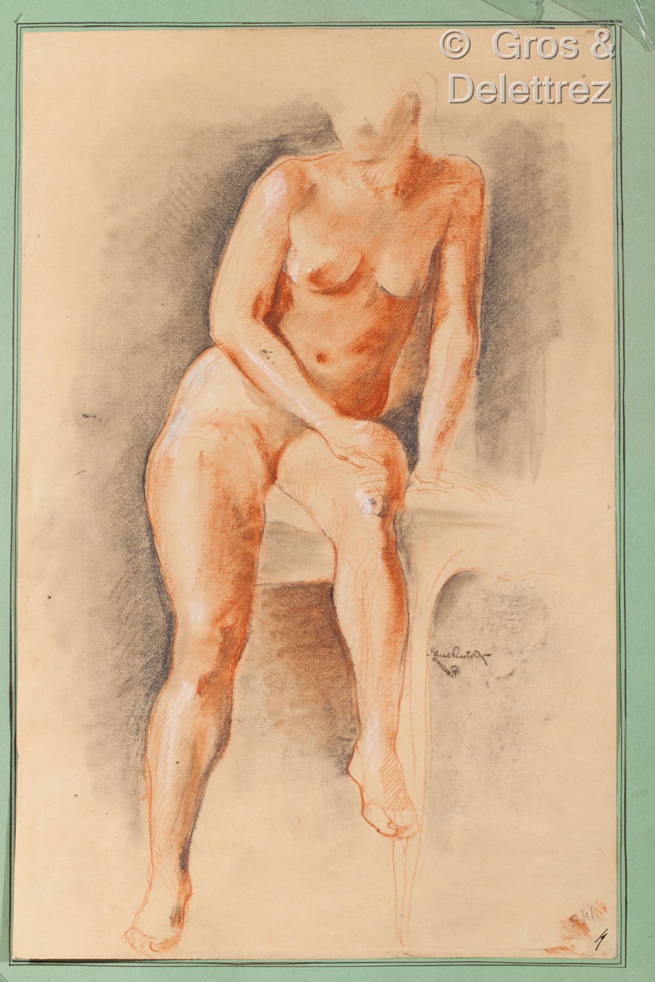 Null (E) Paul PUTOIS (1912-1990)

Seated nude 

Red chalk and white chalk

Signe&hellip;