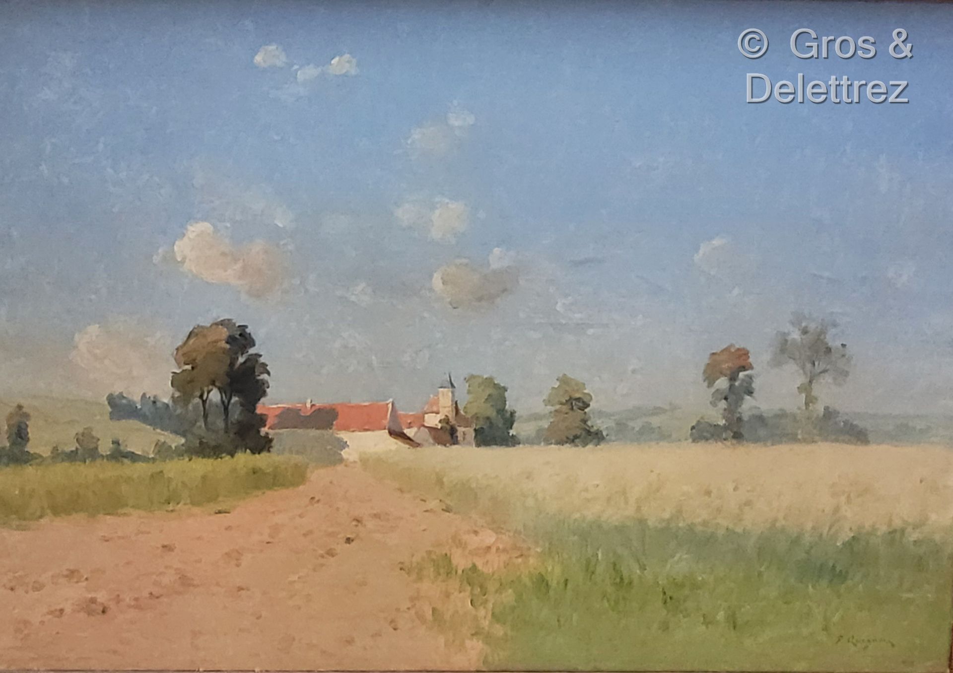 Null 
(E) Fernand QUIGNON (1854-1941)
位于Nesles-la-Vallée的Launay农场
布面油画
90 x 130厘&hellip;