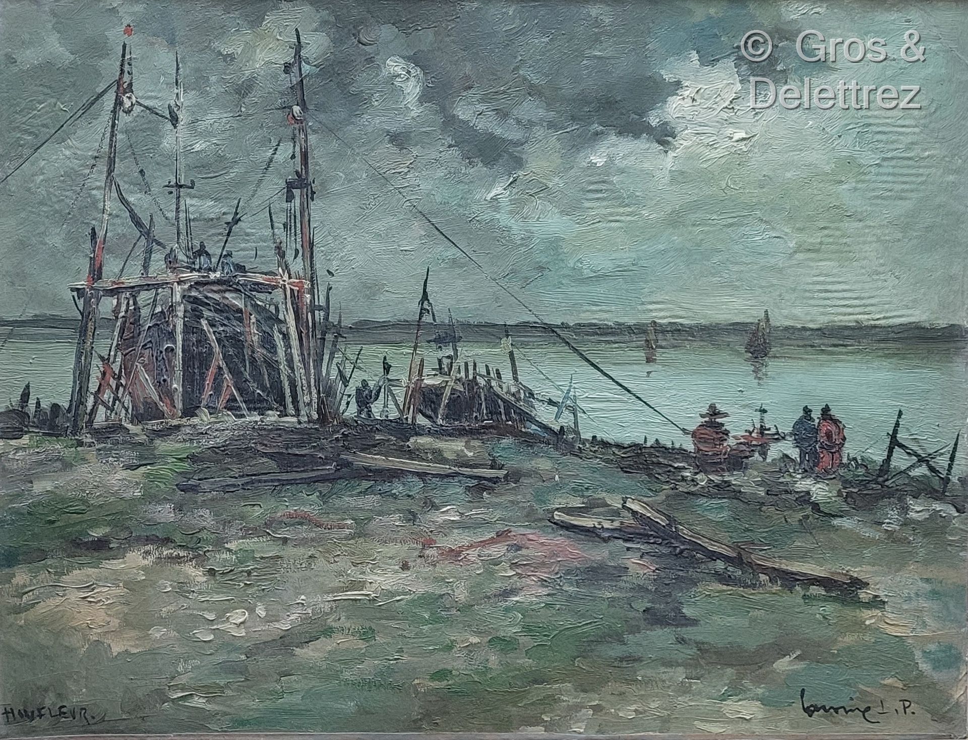 Null (E) Robert LAVOINE (1916-1999)

Barche in carenaggio a Honfleur

Olio su is&hellip;