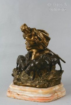 Null (SD) Nach Charles KORSCHANN (1872 - 1943).

Schäferin mit Schafen

Bronzeab&hellip;