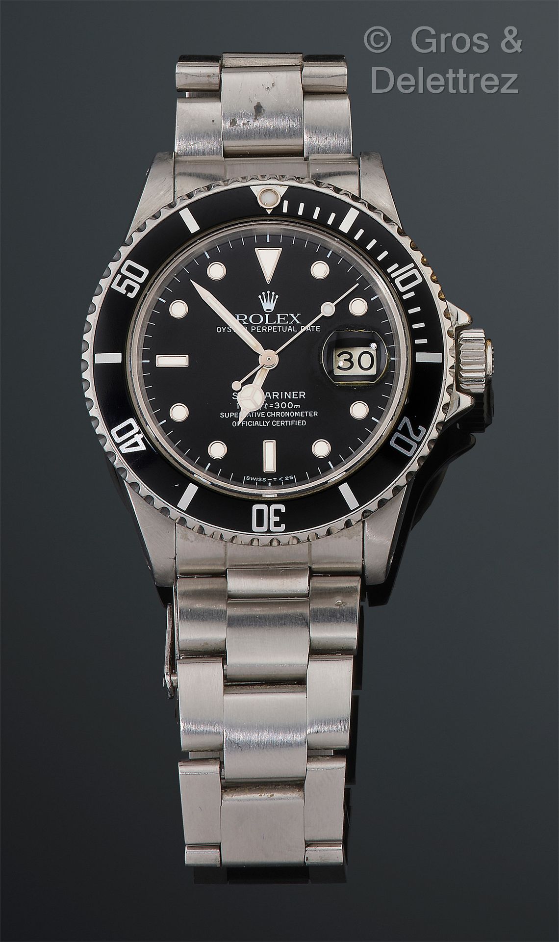 ROLEX "Submariner", ref. 16610 - Steel diving watch bracelet, round case (40 mm)&hellip;