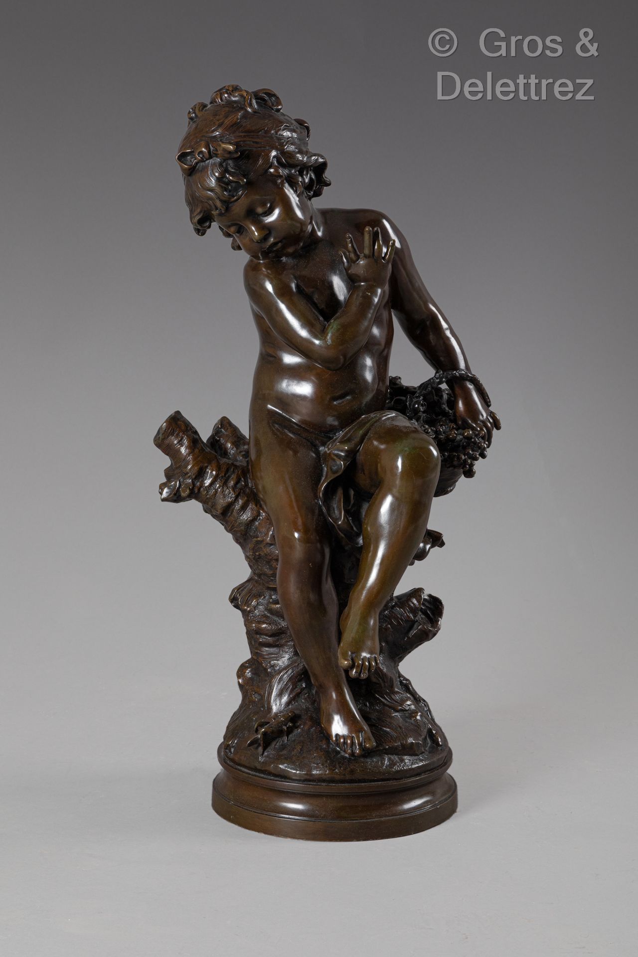 D’après Auguste MOREAU Girl with a basket of grapes

Bronze with brown patina

H&hellip;