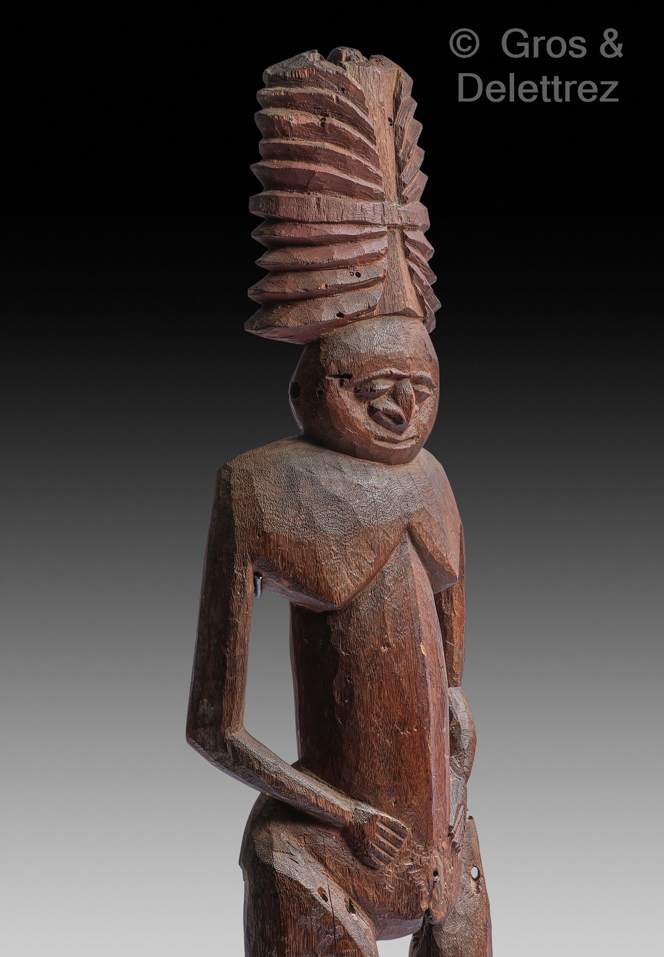 Null Anthropomorpher Gomoa-Firstpfeil.

Kanak-Kultur, Neukaledonien.

Höhe: 86 c&hellip;