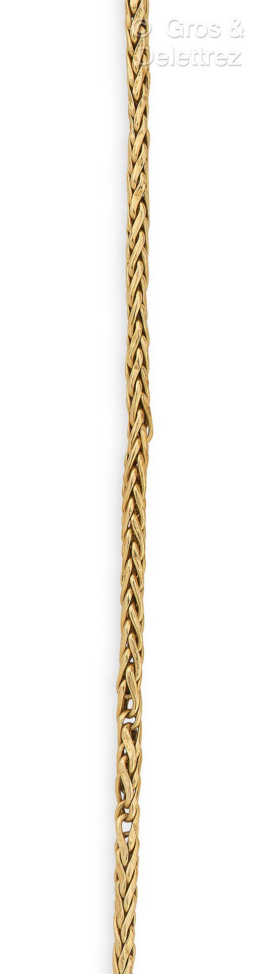 Null 黄金手镯，由柱状链接组成。扣子不见了。长度：17厘米。毛重：3.7克。