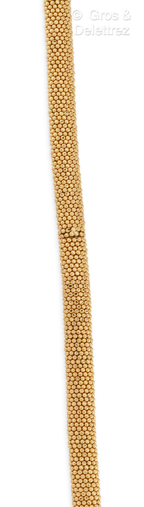 Dans le goût de VAN CLEEF & ARPELS Set of two yellow gold beaded bracelets that &hellip;
