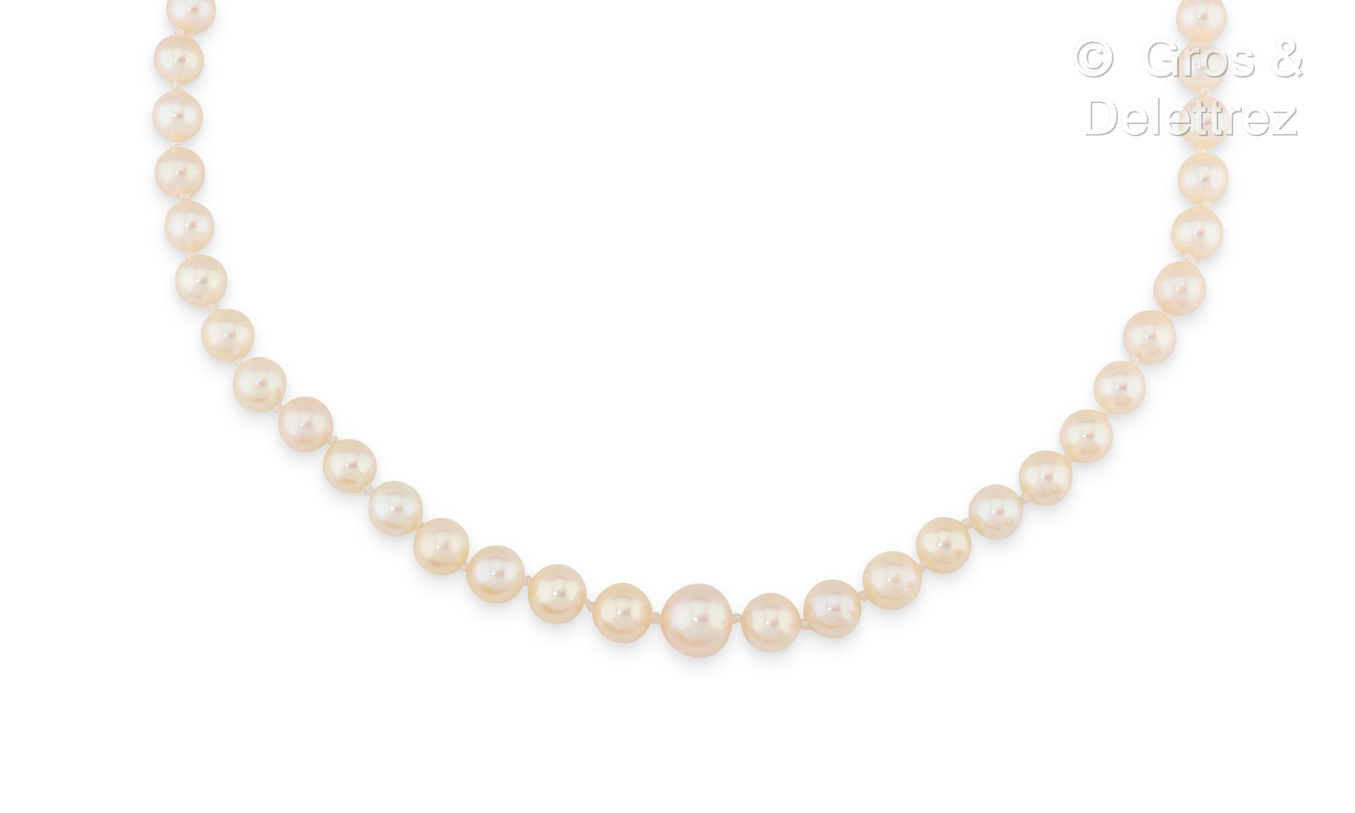 Null Necklace composed of a light fall of cultured pearls. Diameter of the pearl&hellip;