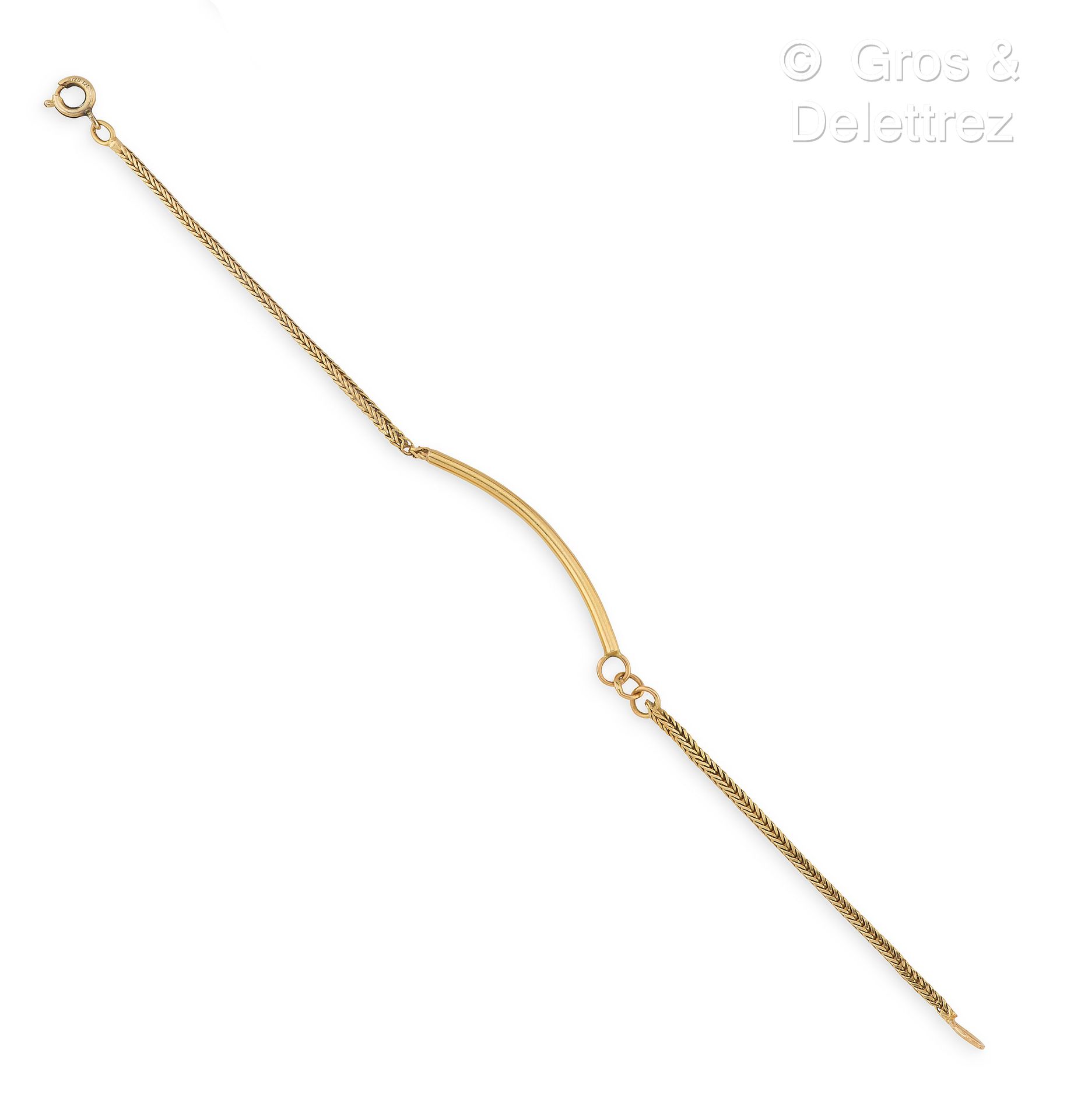 Null Bracelet gourmette en or jaune. Longueur : 17 cm. P. Brut : 3,8g.