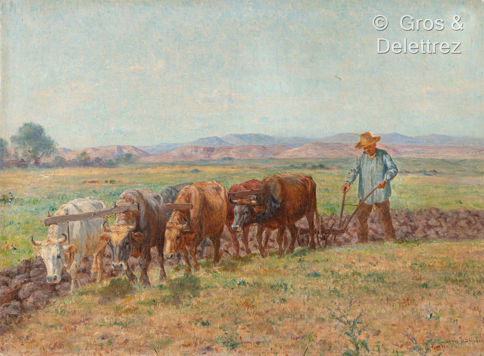 Null John-Lewis SHONBORN (1852-1931)

劳动场面

布面油画，右下方有签名。

73 x 54 cm (略微凹陷)