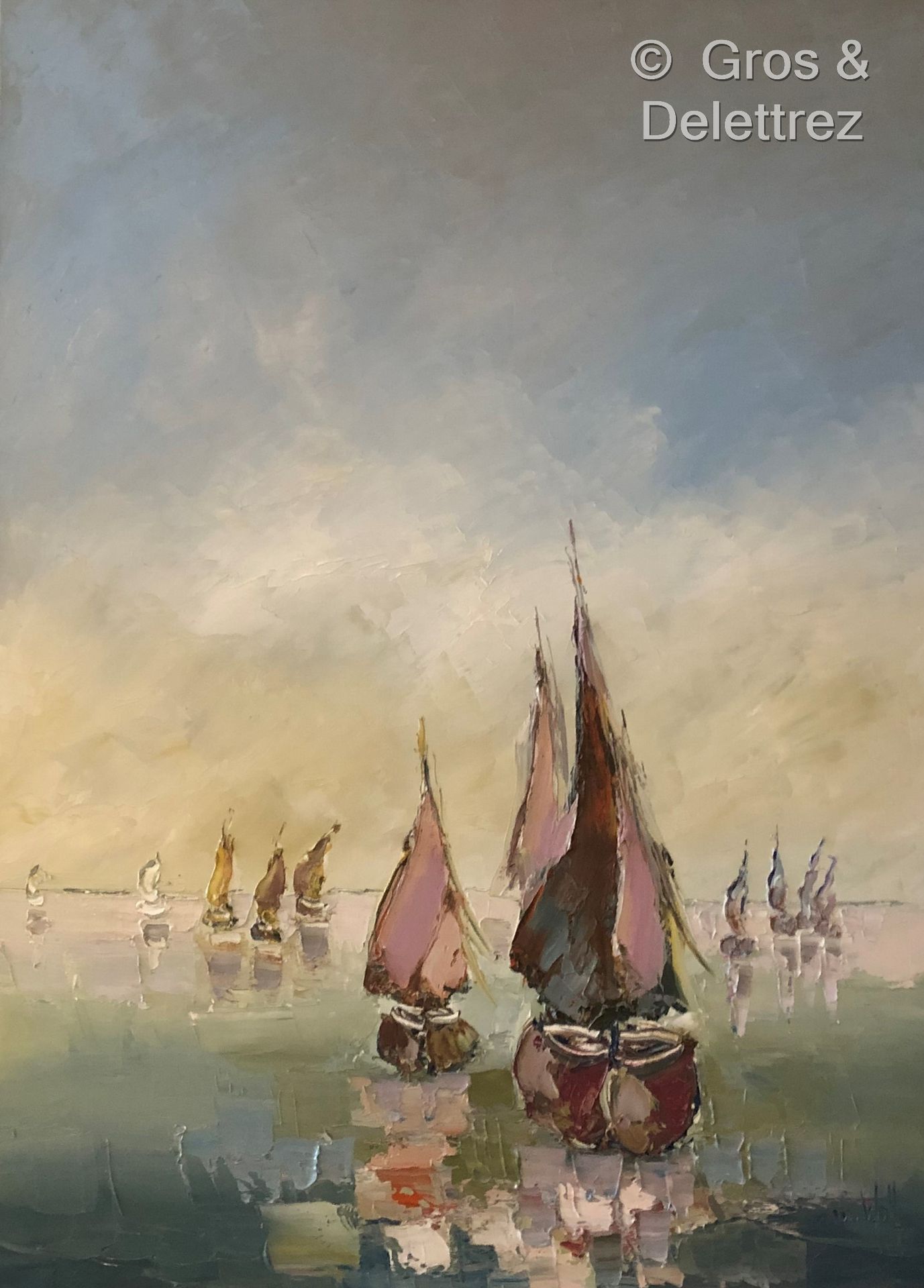Null (E) 狼(20岁)

帆船

帆布，右下方有签名。

82 x 60厘米