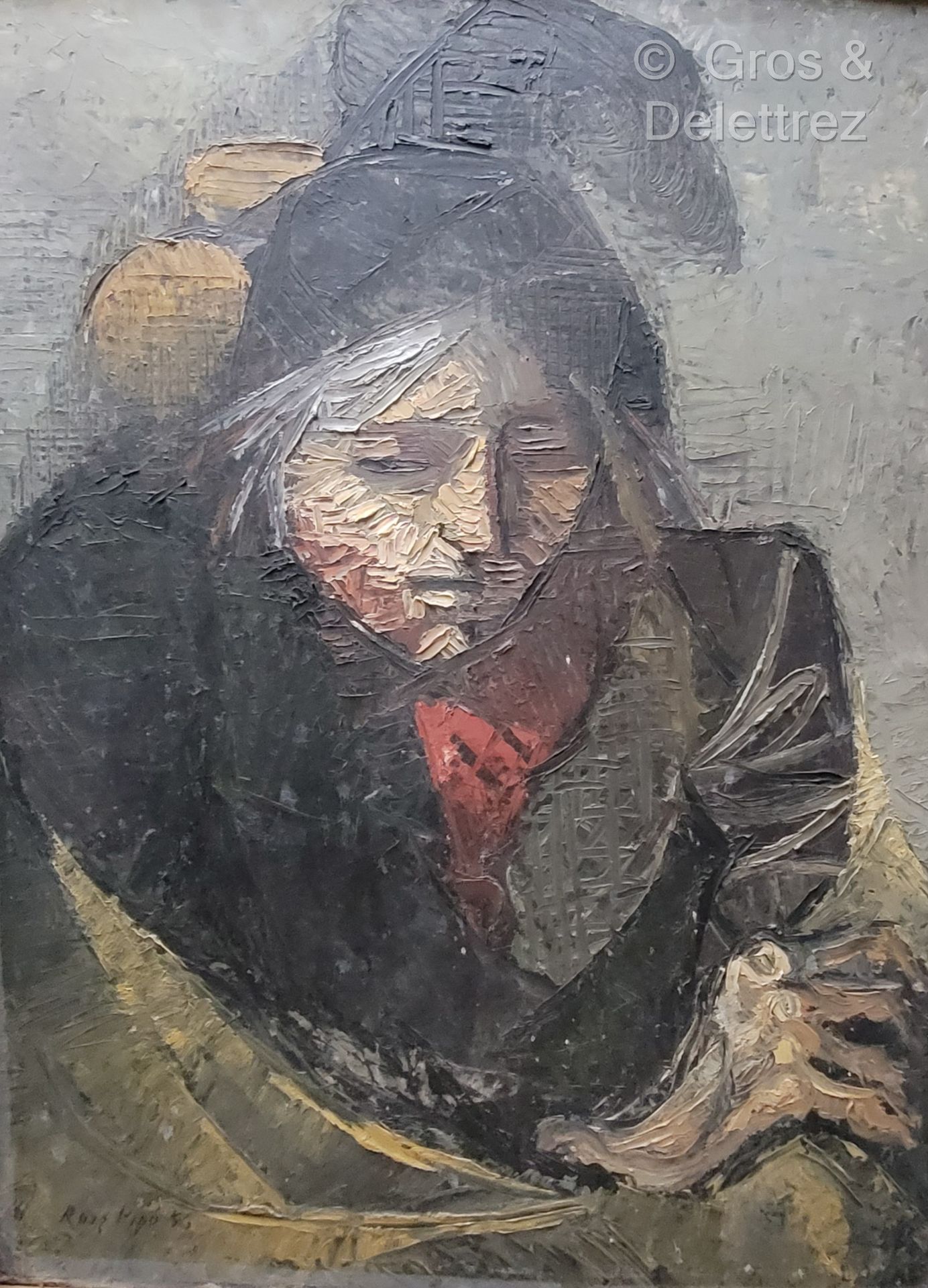 Null (E) 鲁伊斯-皮波(1929-1999)

悬垂的女人

纸板上的油画，右下方有签名。 

65 x 50 厘米