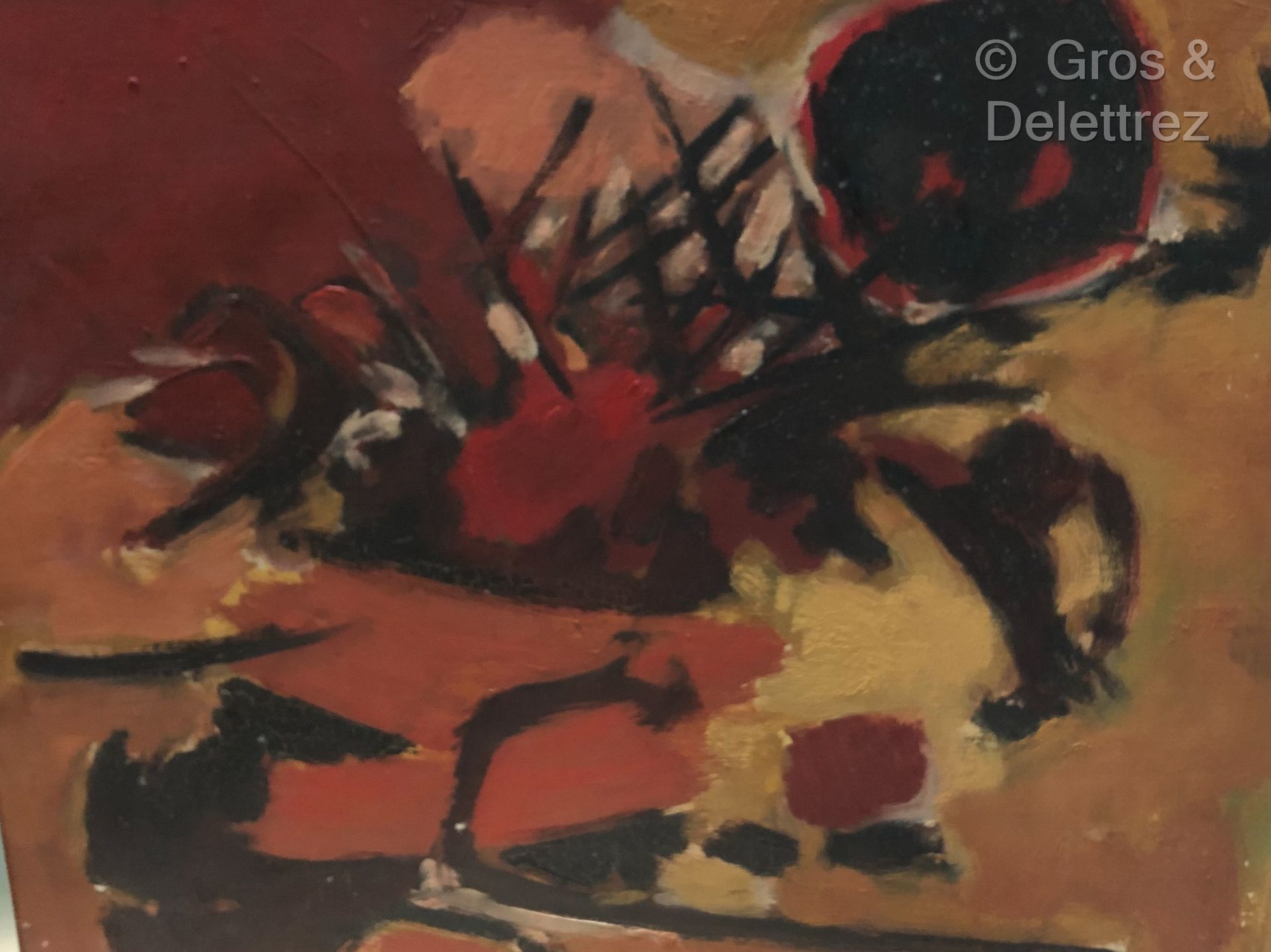 Null (E) 安东尼奥-关塞(1926-2008)

构成, 1961

布面油画。

左下方有签名，日期为61。

37 x 45厘米

出处：卡瓦列罗画&hellip;