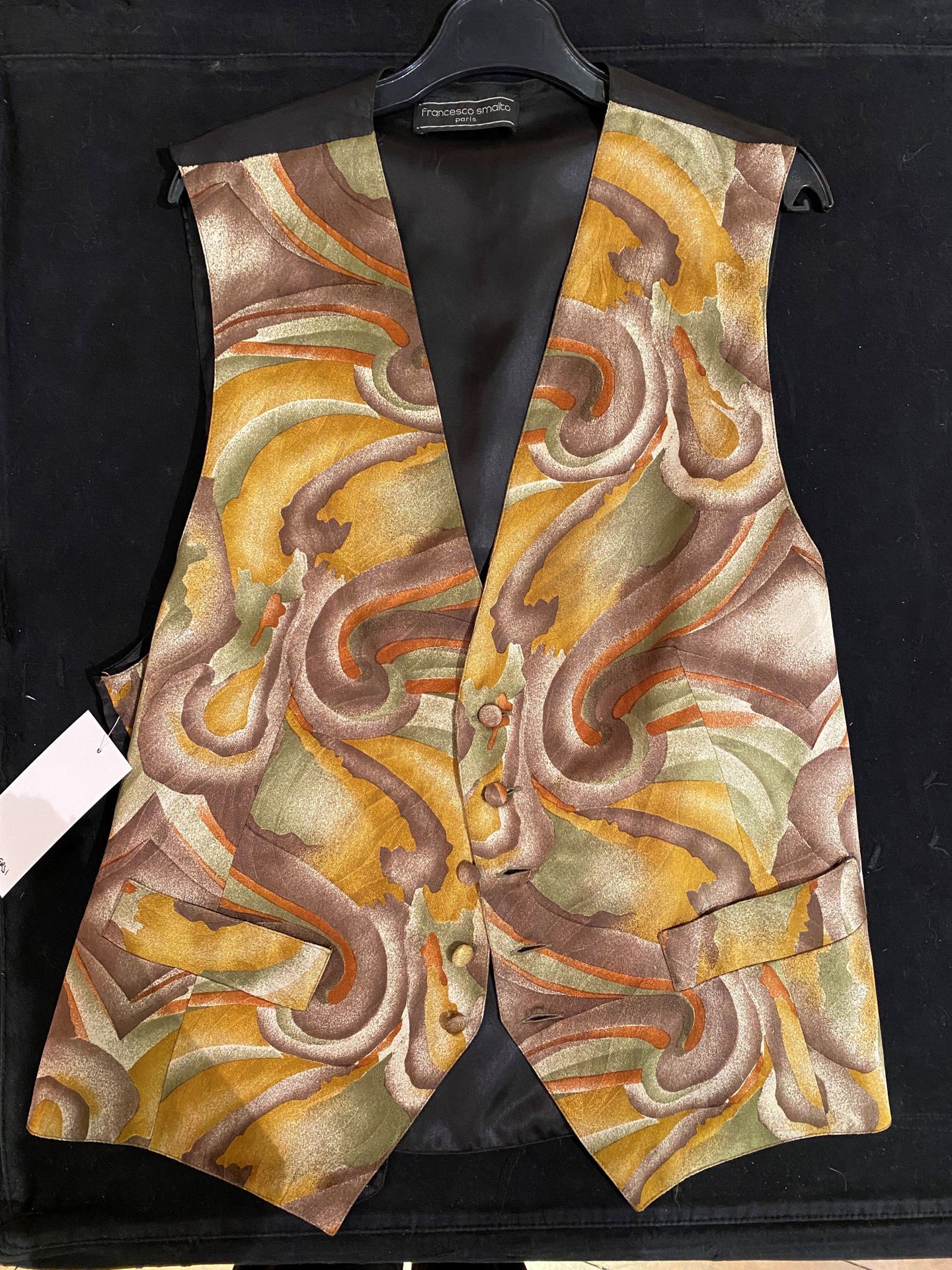 Francesco SMALTO Printed silk suit vest.
