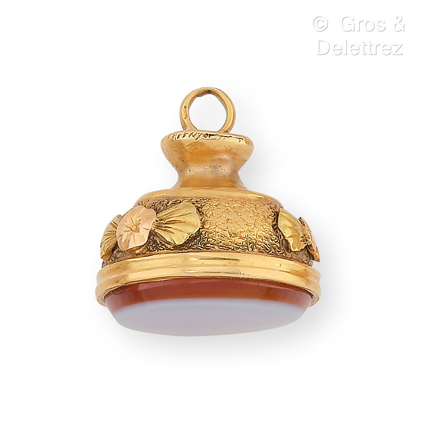 Null Colgante-cachet de oro de tres tonos 750 milésimas decorado con una ágata s&hellip;