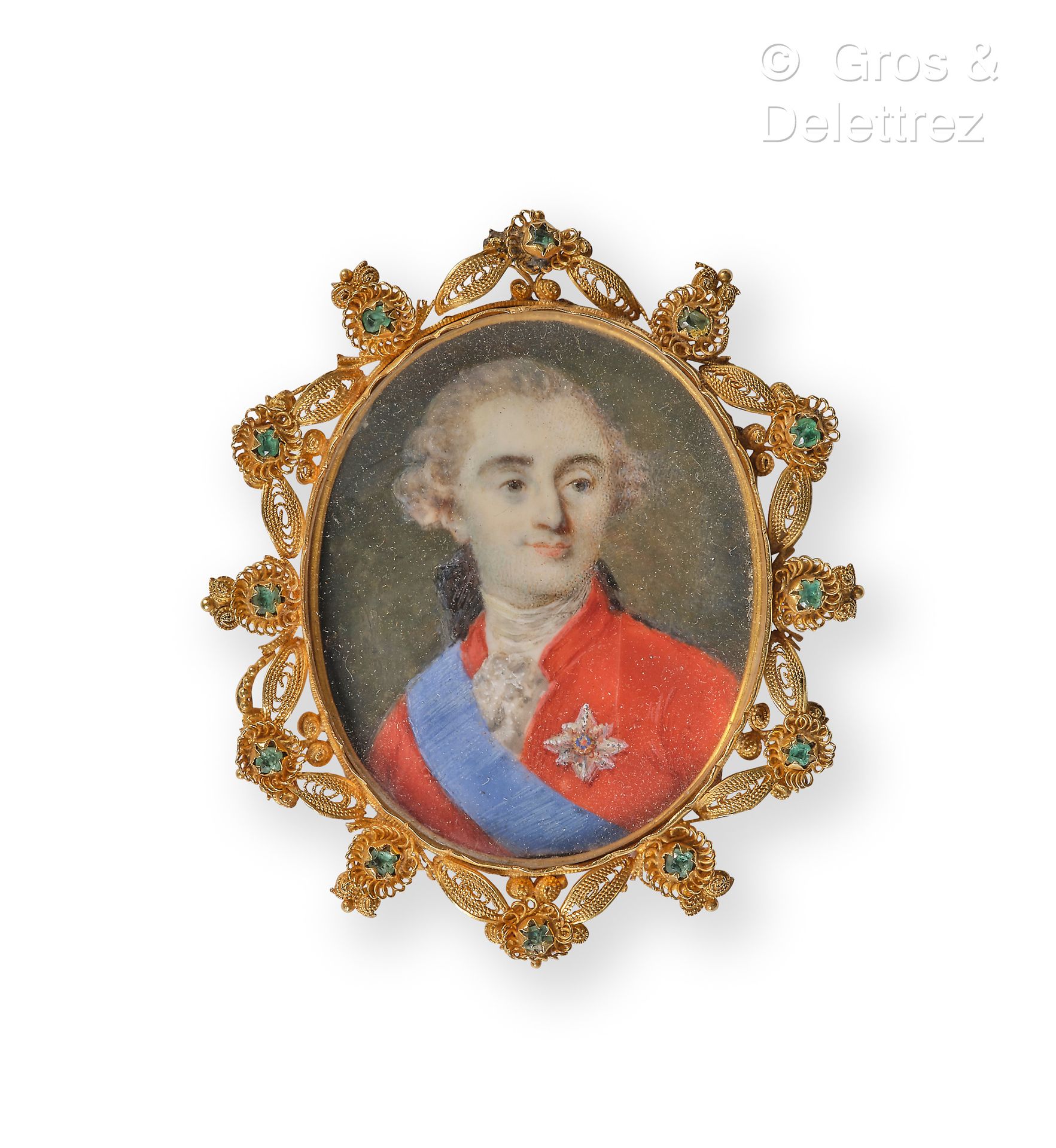 Null Ecole française du XVIIIeme
Portrait de Louis XVI
Miniature ovale
Cadre en &hellip;